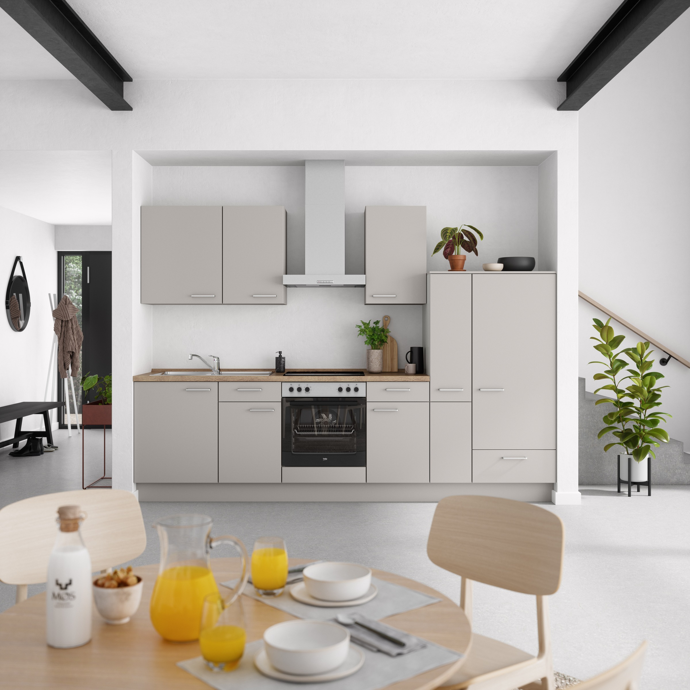 nobilia® Küchenzeile »"Touch I"«, vormontiert, Ausrichtung wählbar, Breite 300 cm, wahlw. mit E-Geräten