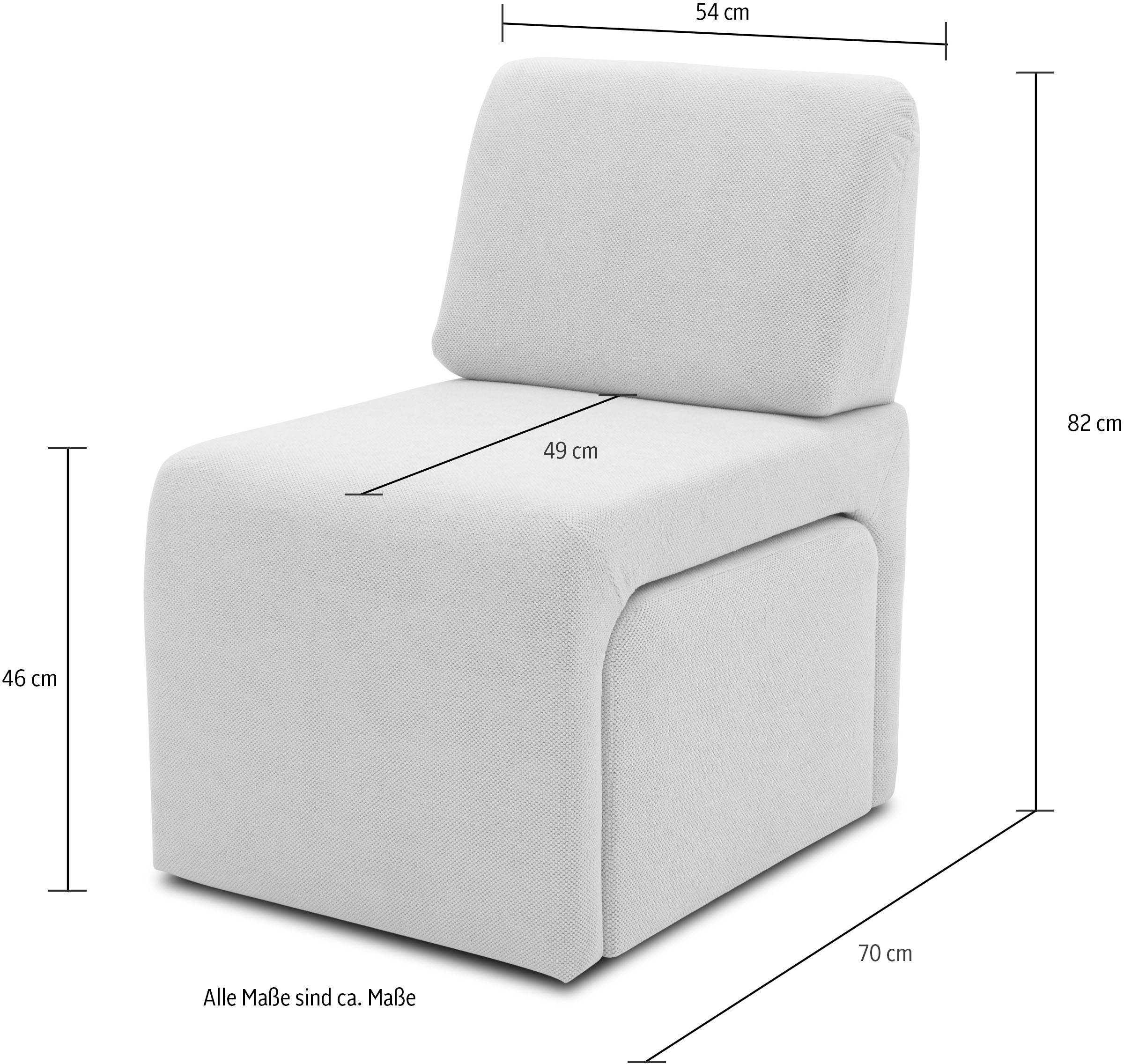 DOMO collection Sessel »mit Hocker 700017 ideal für kleine Räume, platzsparend, bequem«, Hocker unter dem Sessel verstaubar, lieferbar in nur 2 Wochen
