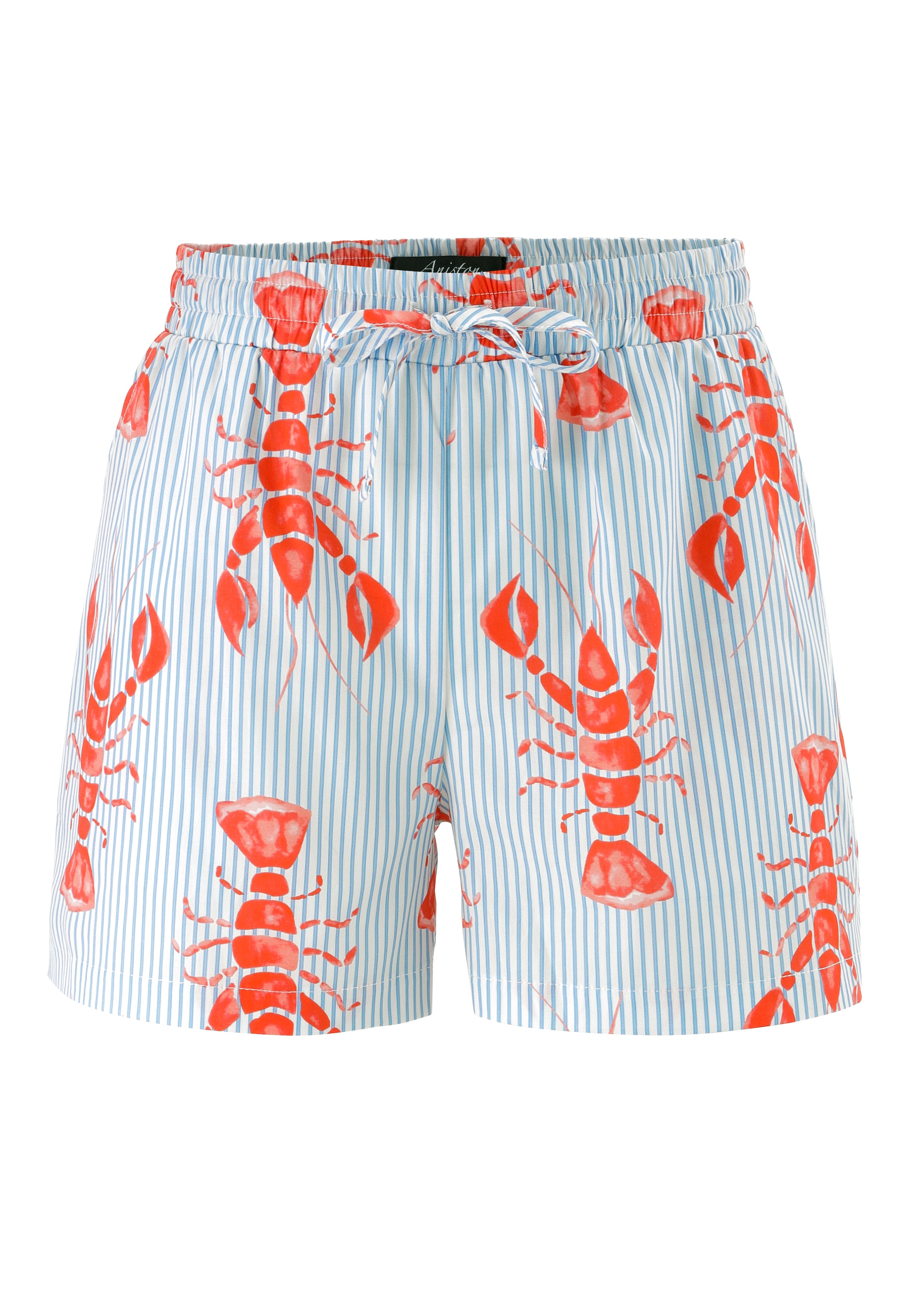 Aniston CASUAL Shorts  gestreift und mit Krebsen bedruckt - NEUE KOLLEKTION