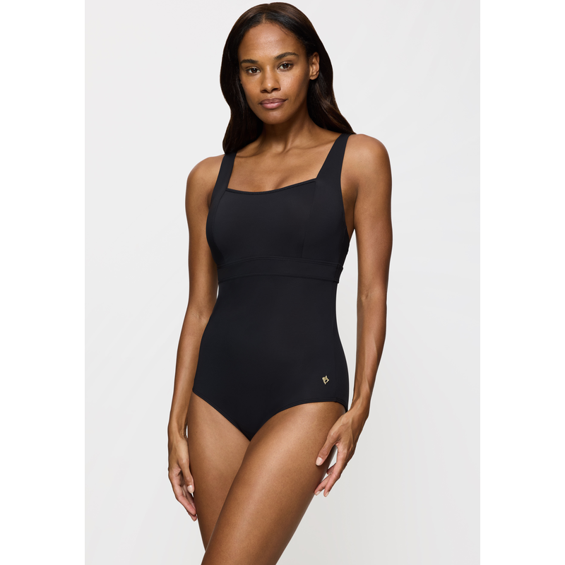 TRIUMPH Badeanzug »Summer Twist« für Frauen mit größeren Cups, Minimizer BLACK 38 - Cup F Cup F 38 Ungepaddeter Badeanzug mit Bügel