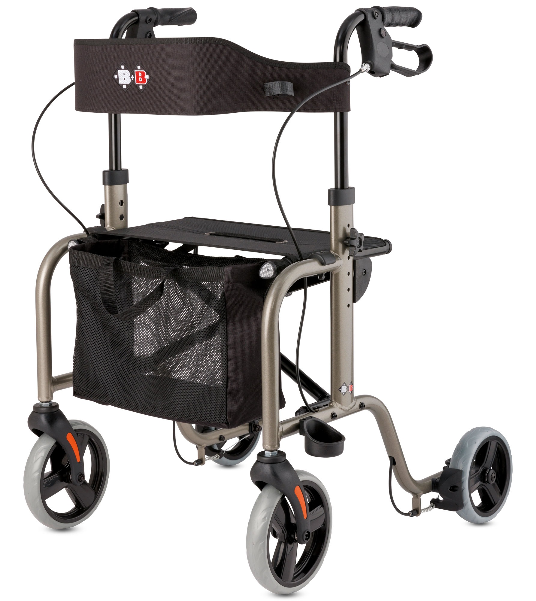 Bischoff & Bischoff Rollator »RL-Smart«, faltbar – Leichtgewicht für innen und außen mit Tasche und Stockhalter