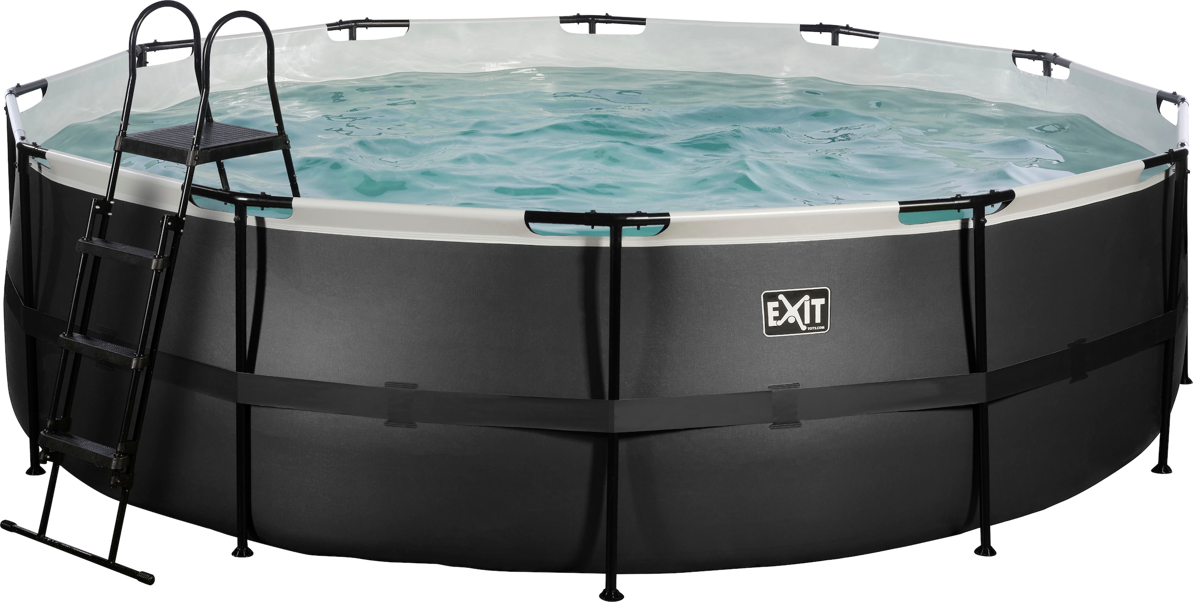 EXIT Framepool »inkl. Sicherheitsleiter«, (Set, 4 tlg.), ØxH: 488x122 cm, mit Kartuschenfilteranlage und Filterkartusche