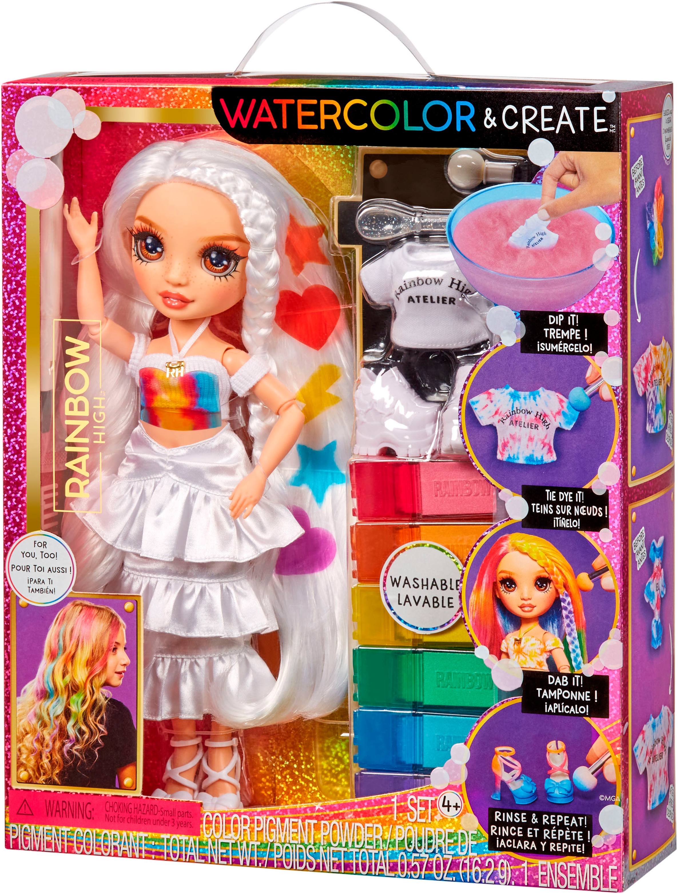 RAINBOW HIGH Anziehpuppe »Rainbow High WaterColor & Create NEW Theme Dolls - brown eyes«