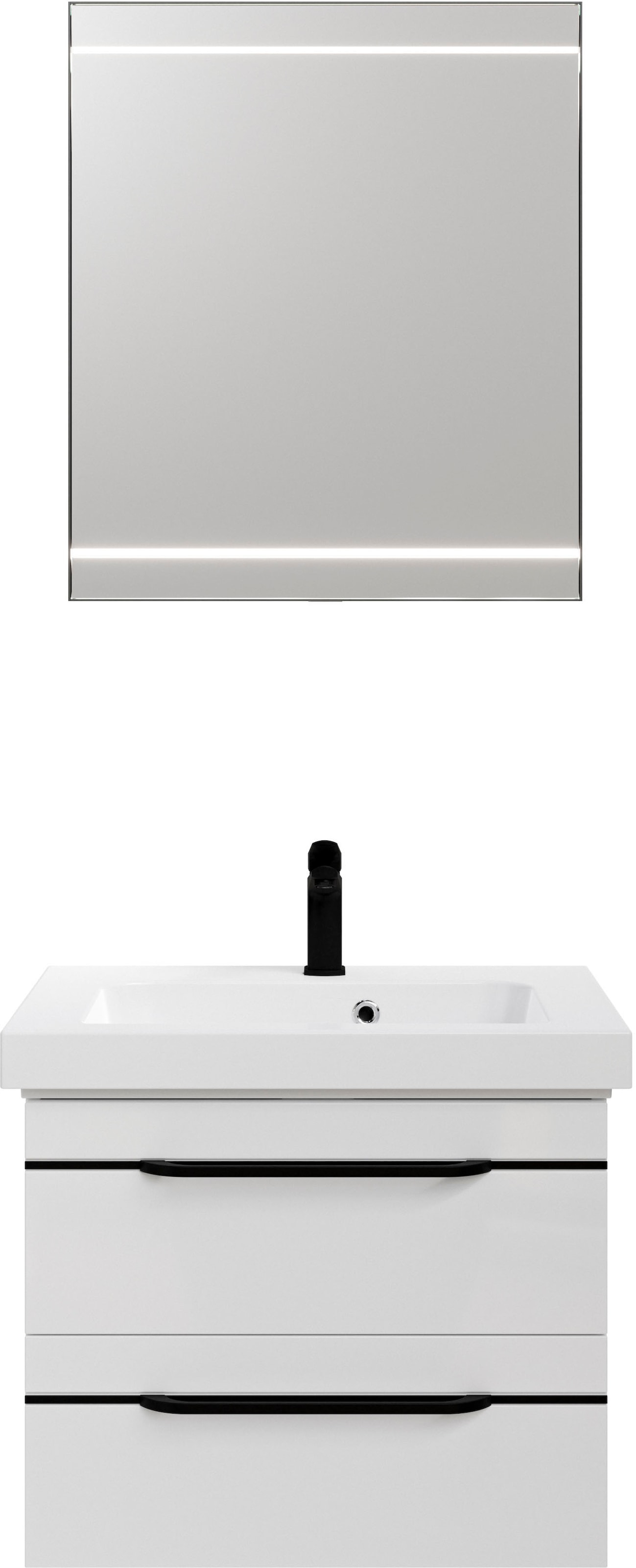 Saphir Badmöbel-Set »Balto 2-teilig Mineralmarmor-Waschtisch mit LED-Spiege günstig online kaufen