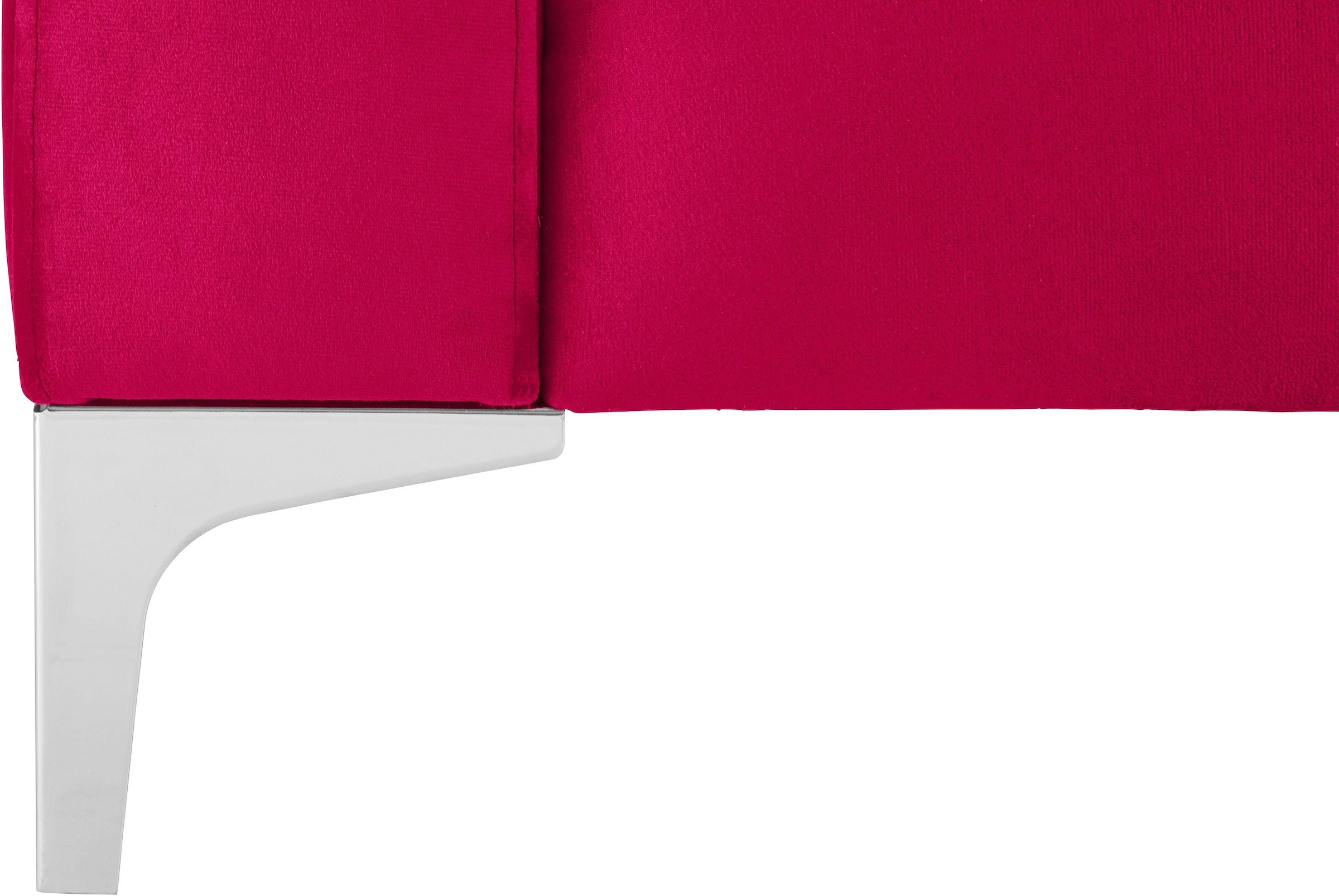 Leonique 3-Sitzer »Miami«, 3-Sitzer Sofa, pink, Velours, Chromfüße, Design, 245x97x85
