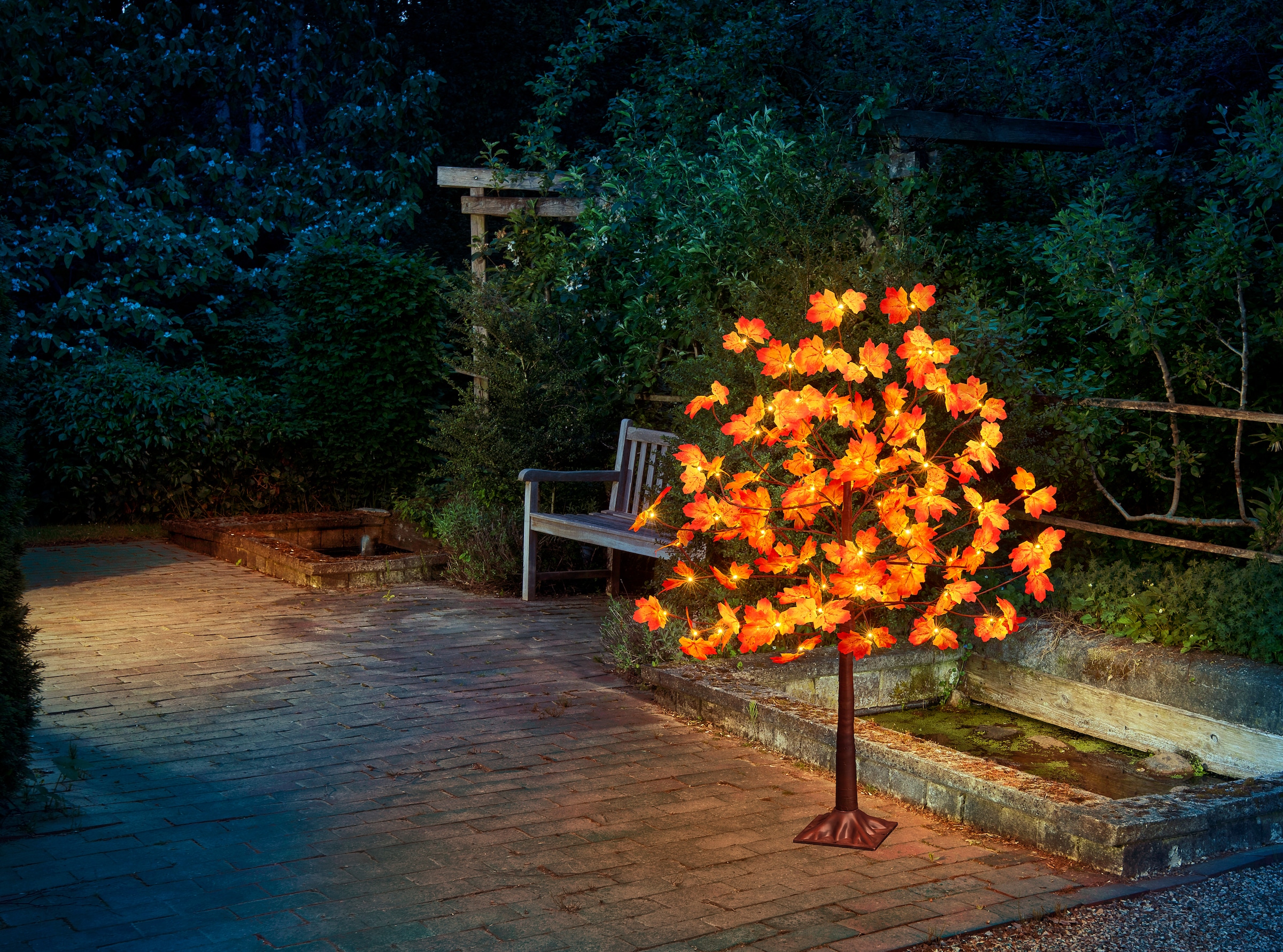 LED 96 mit Deko-Herbstbaum kaufen BONETTI Ahornblättern Beleuchteter Baum flammig-flammig, »Weihnachtsdeko«, online