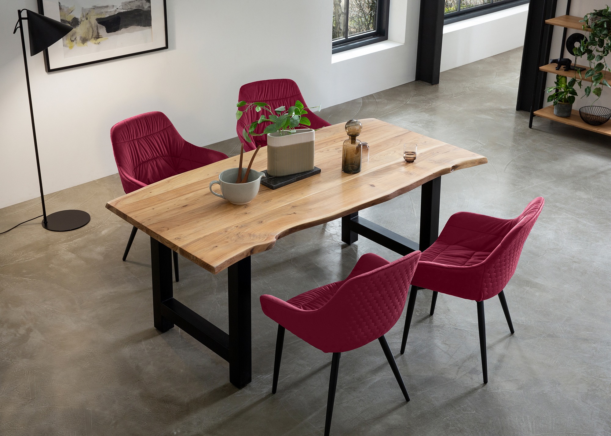 SalesFever Essgruppe »Esszimmerausstattung aus Holz und Metall« Set, 5 Stk. günstig online kaufen