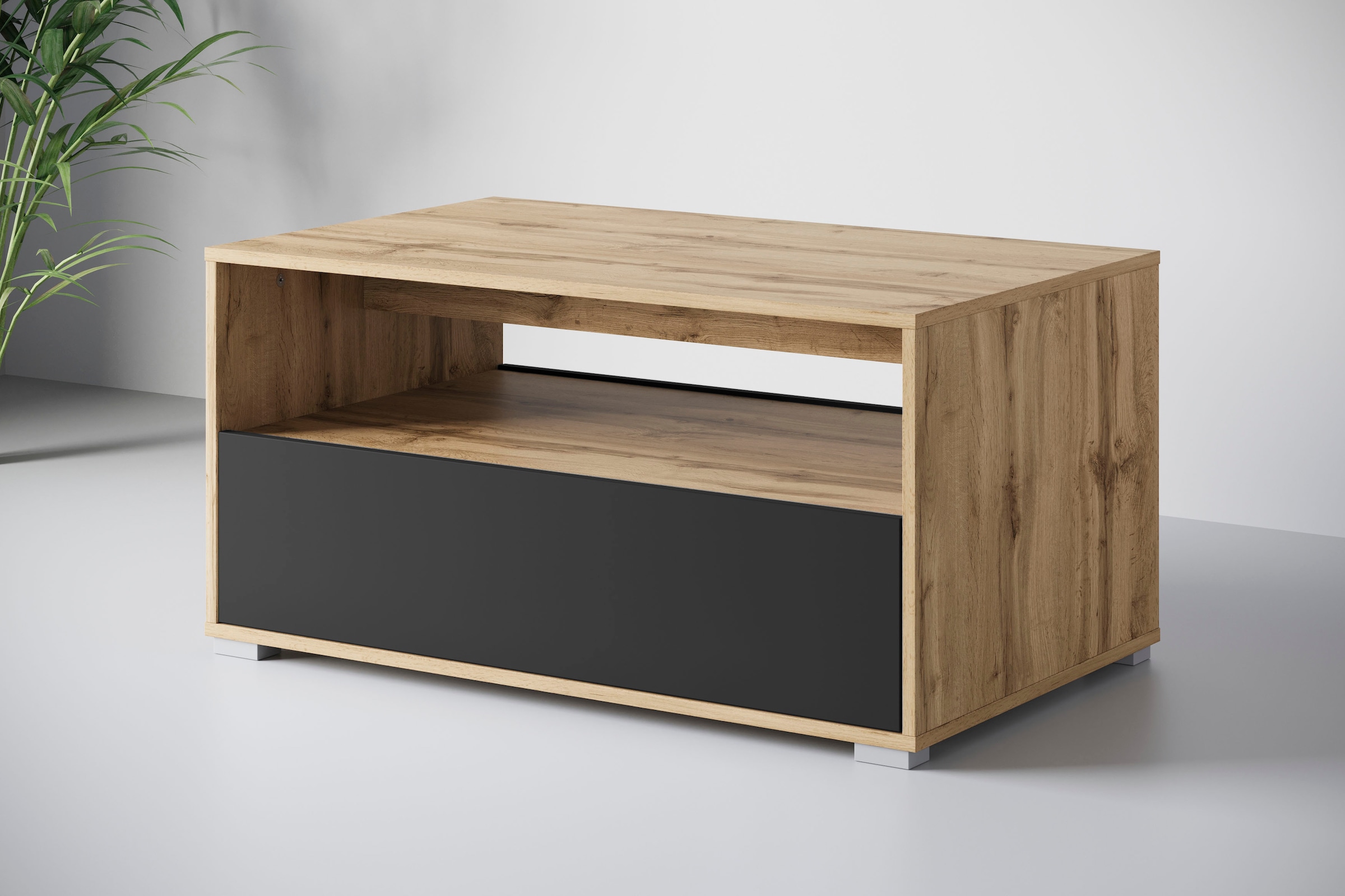 INOSIGN Couchtisch »Kenia«, (1 St.), Rechteckiger Kaffeetisch, 90x55 cm, mit offenem und geschlossenem Fach
