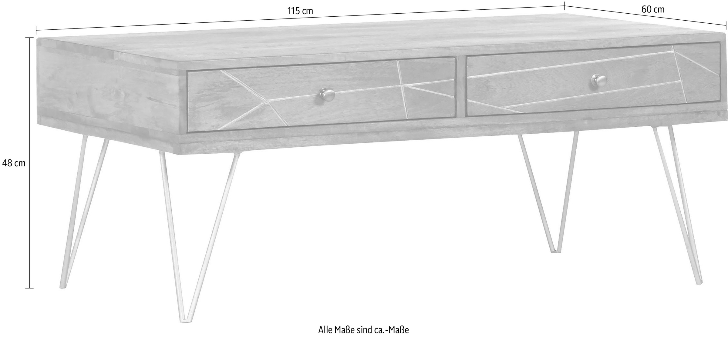 Gutmann Factory Couchtisch »Scan«, Hairpin Beine, moderner Couchtisch aus M günstig online kaufen