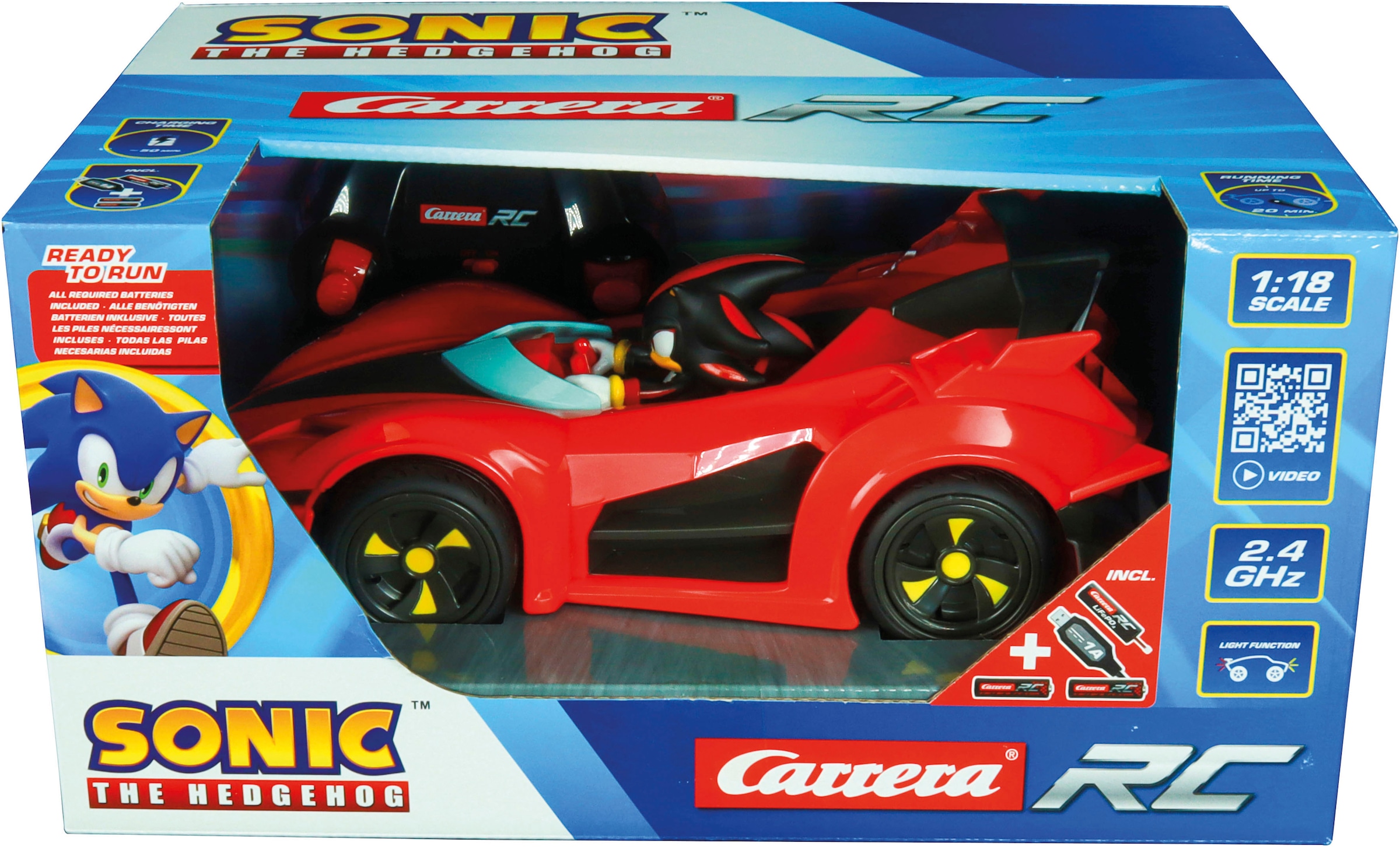 Carrera® RC-Auto »Carrera® RC, Team Sonic Racing™ - Shadow, 2,4 GHz«, mit LED-Licht