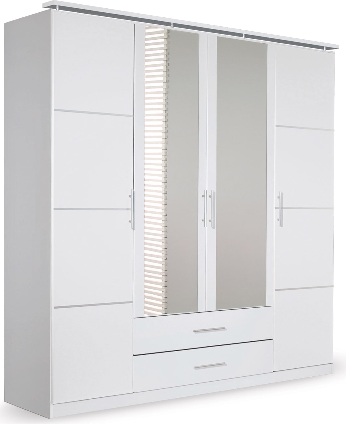 rauch Drehtürenschrank »Micro«, mit eleganten Aufleistungen und praktischen Außenschubkästen