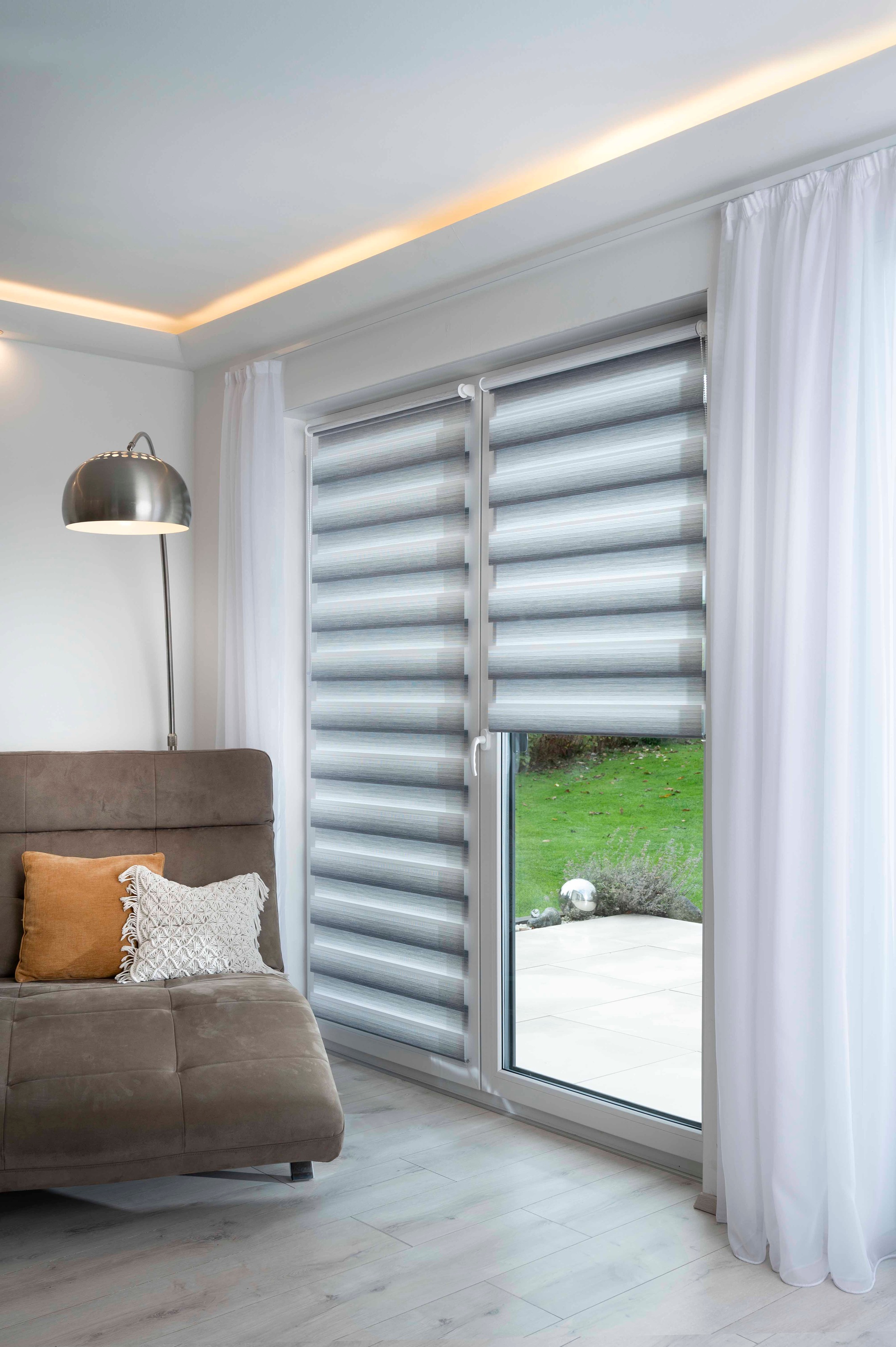 K-HOME Doppelrollo »mit schönen Farbverlauf« Lichtschutz ohne Bohren freihängend
