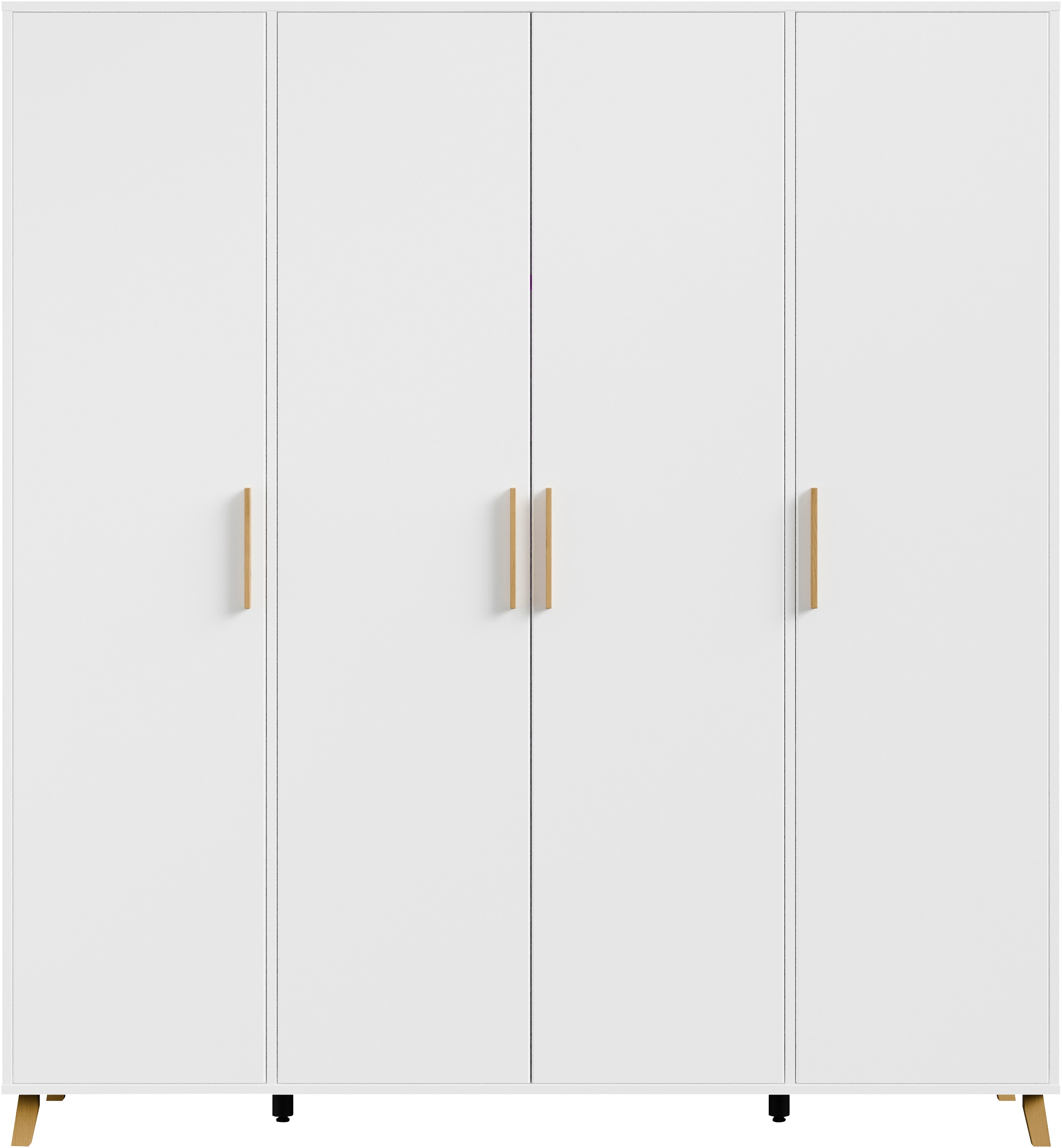 rauch Drehtürenschrank »Kleiderschrank Schrank Garderobe Wäscheschrank SHINJO«, (in 3 verschiedenen Ausstattungen BASIC/CLASSIC/PREMIUM), Griffe und Füße aus Massivholz, viel Stauraum MADE IN GERMANY