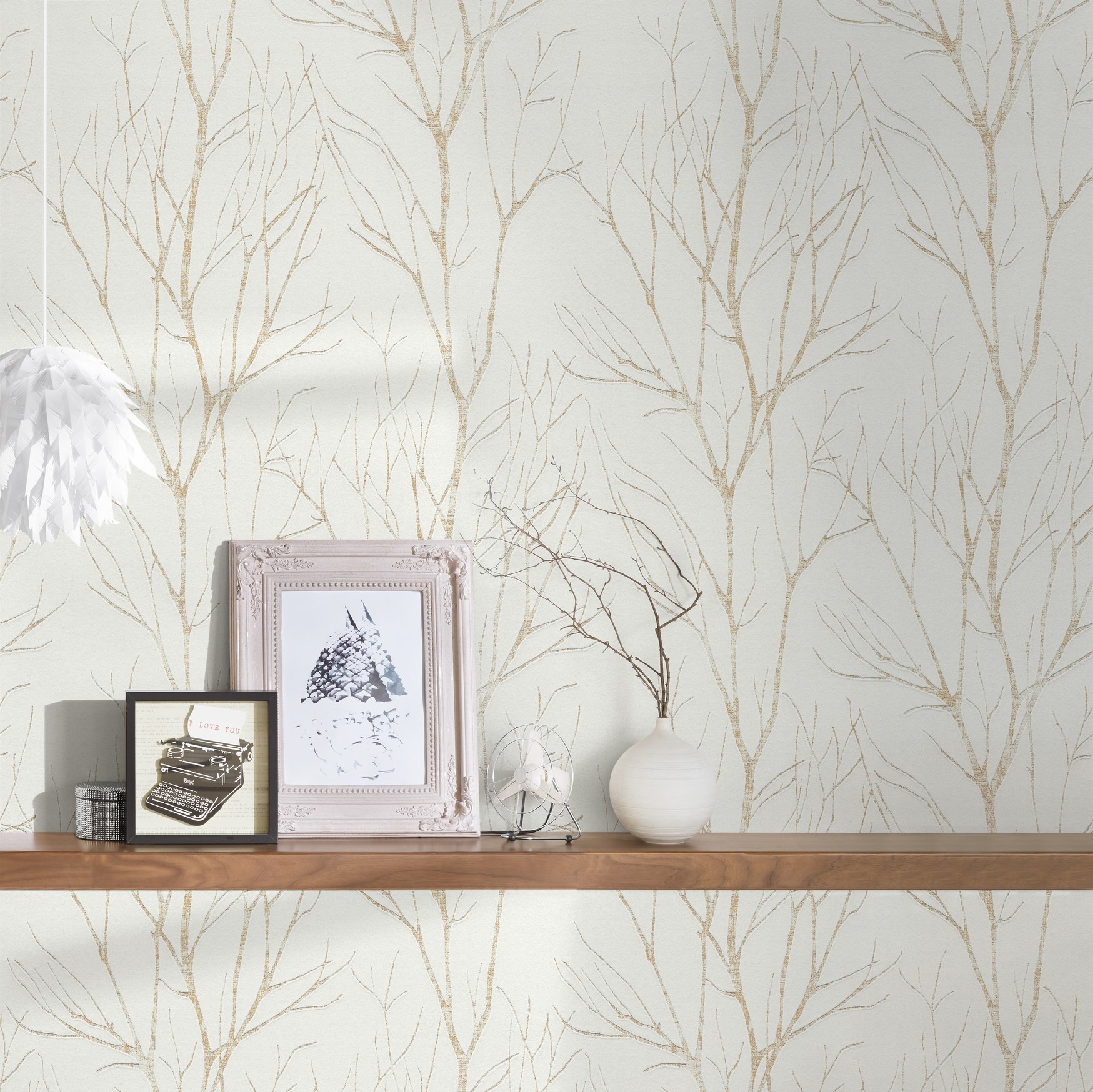 A.S. Création Vliestapete »Attractive 2 Tapete Äste«, matt-gemustert-neutral, Waldtapete Äste Baumtapete strukturiert Tapeten Flur Design Wandtapete