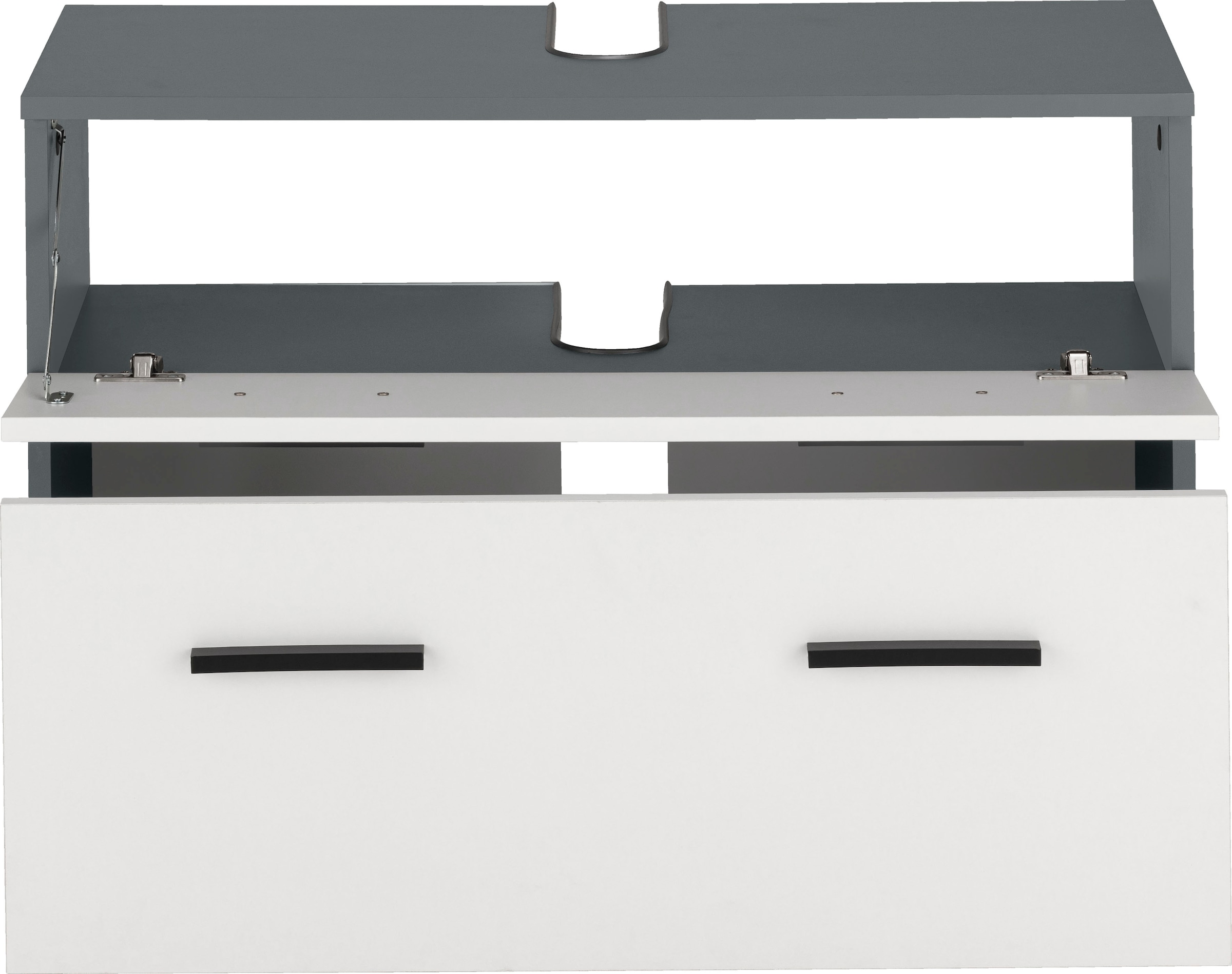 INOSIGN Waschbeckenunterschrank »Skara«, mit Klappe und Schubkasten, schwarze  Griffe, Breite 80 cm, Höhe 55 cm online kaufen
