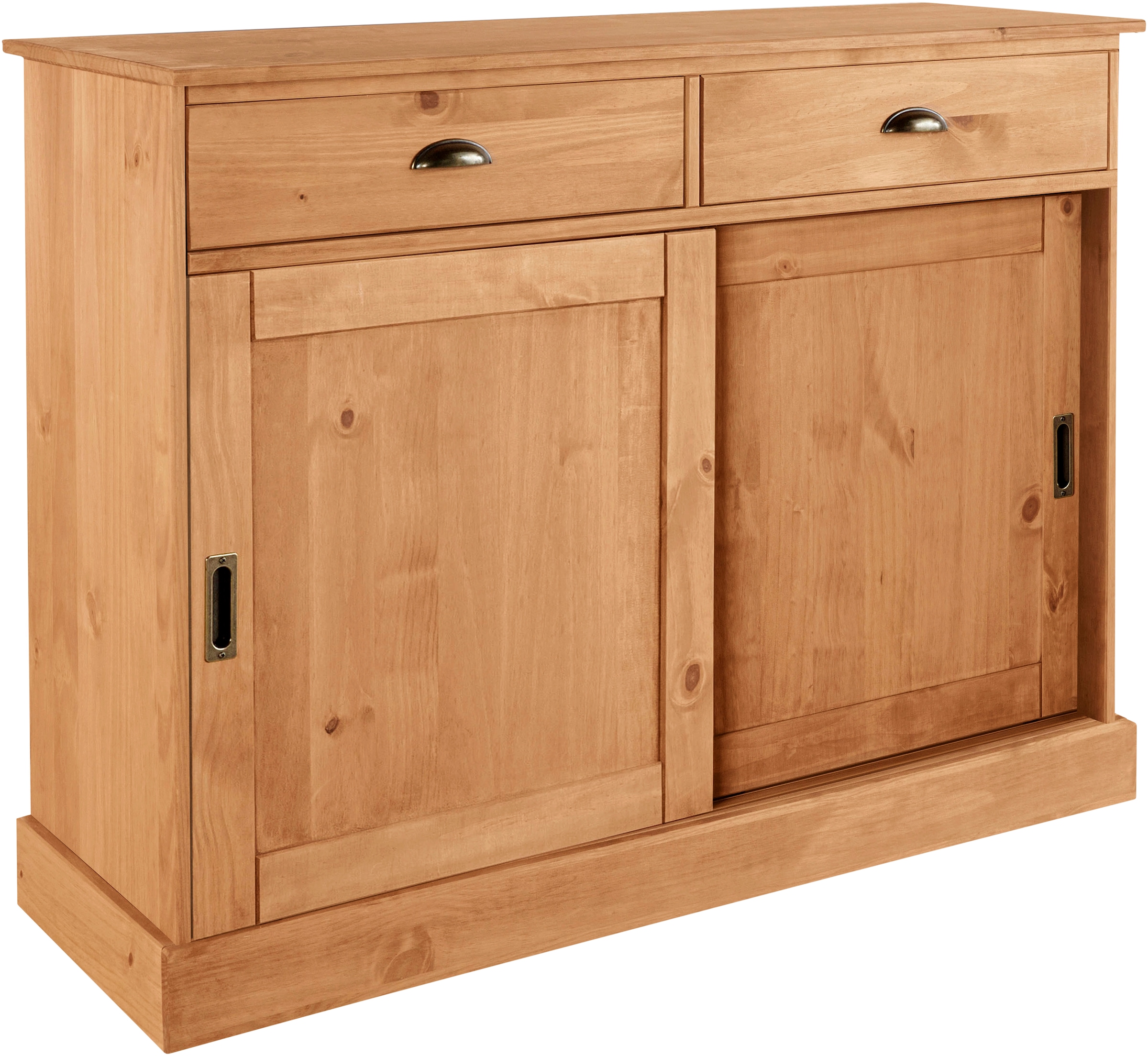 Home affaire Sideboard »Schröder«, Kommode, 2 Schiebetüren, 2 Schubkasten, aus massivem Kiefernholz