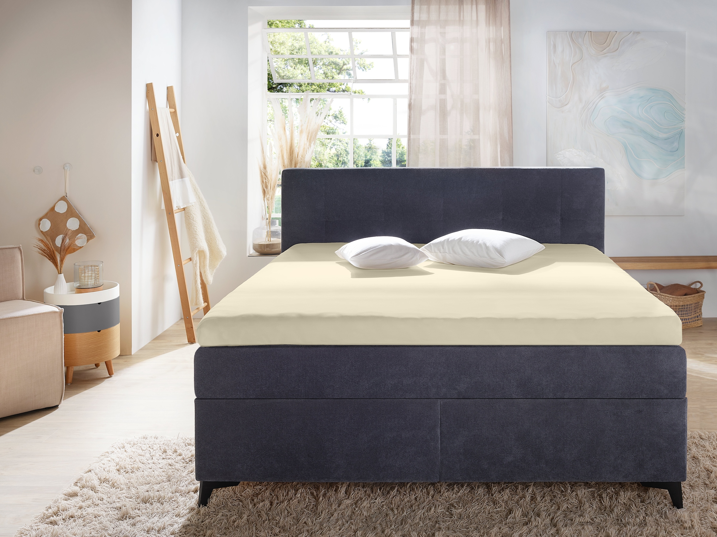 Primera Spannbettlaken »Elasthan-Feinjersey Topper« Aus 95% gekämmter Baumwolle und 5% Elastan