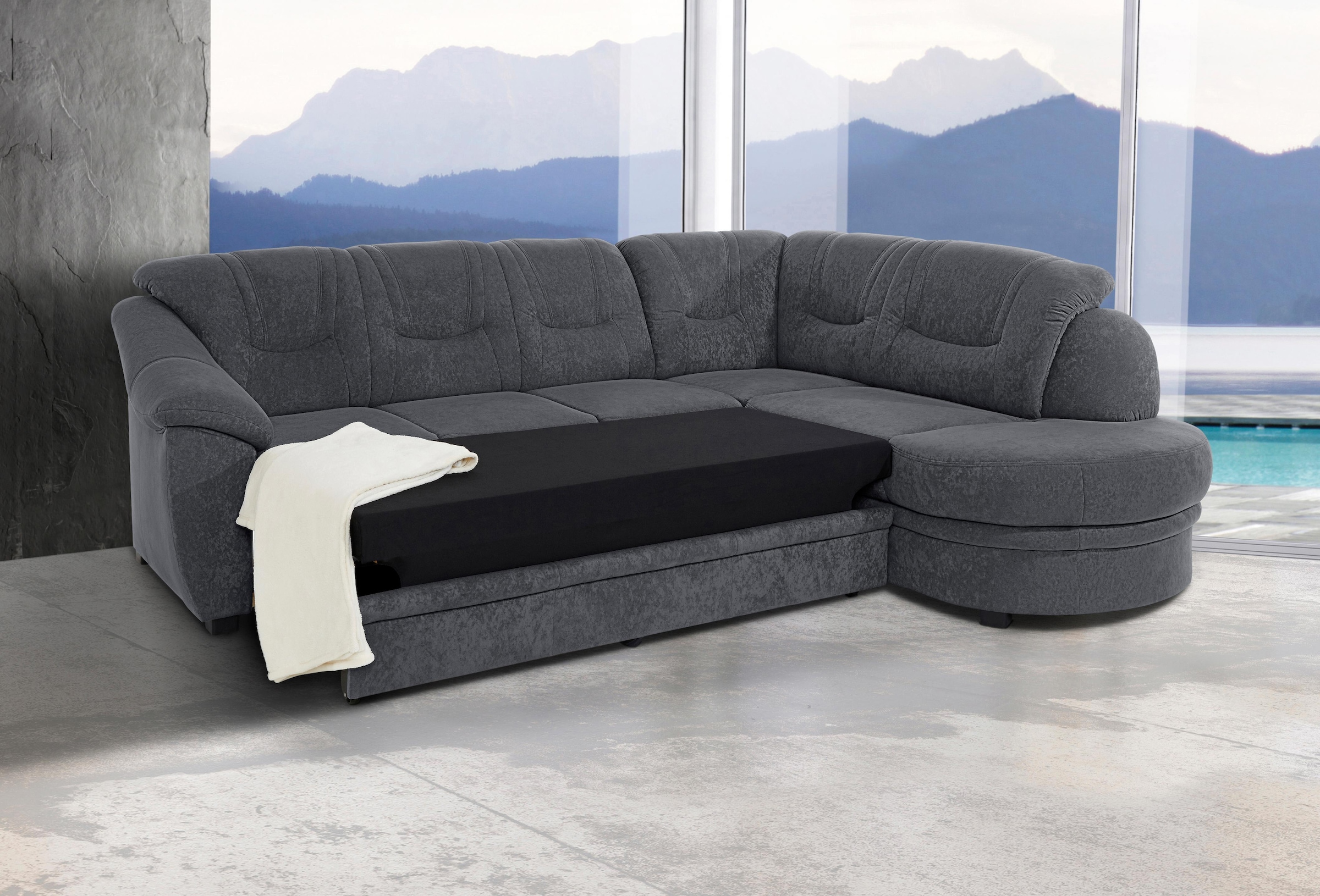 sit&more Ecksofa »Savoni L-Form«, wahlweise mit Bettfunktion