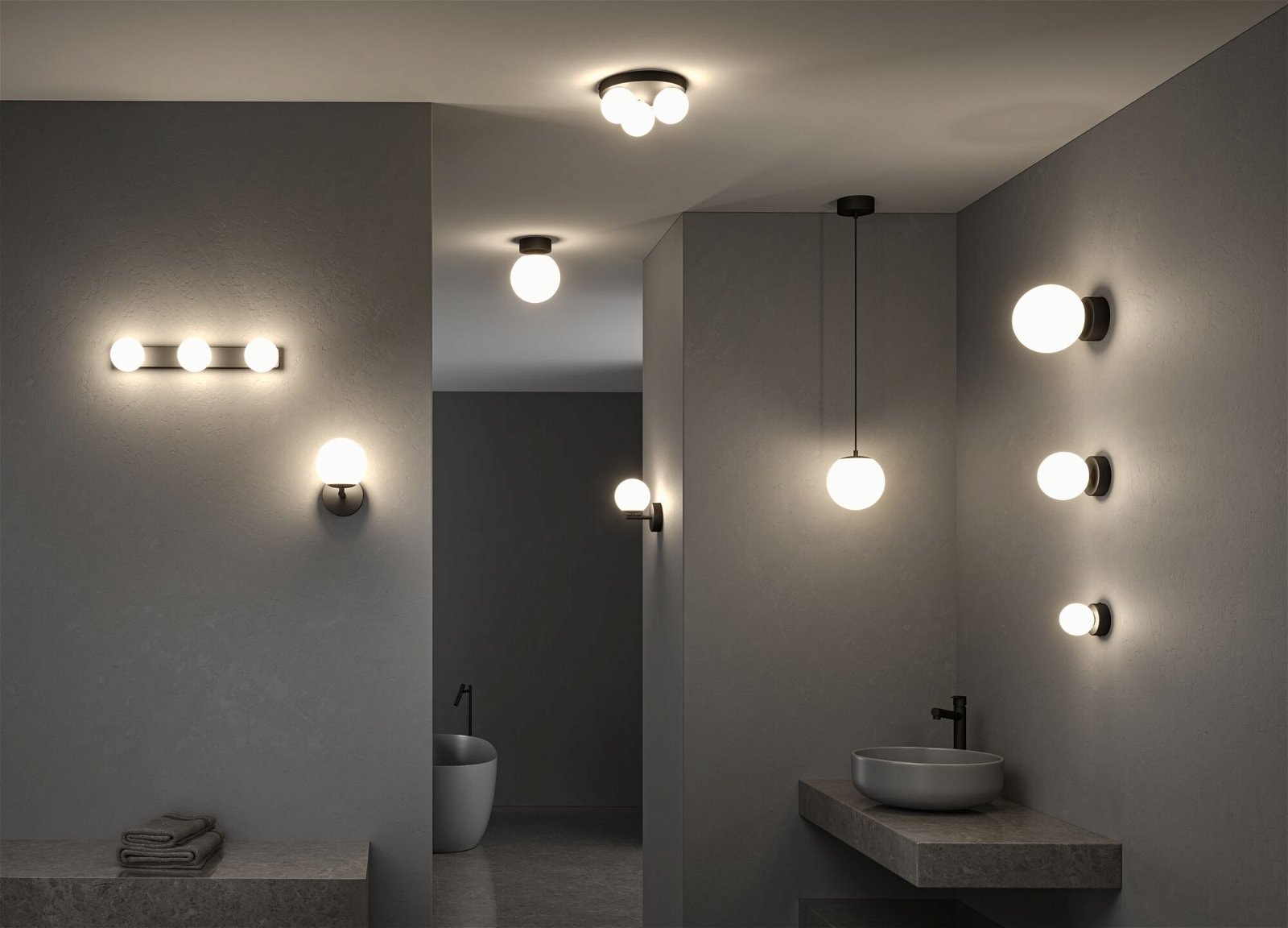 Paulmann LED bestellen flammig-flammig Bathroom Satin/Schwarz Glas/Metall«, Wandleuchte matt Gove IP44 5W 3000K »Selection 1 online