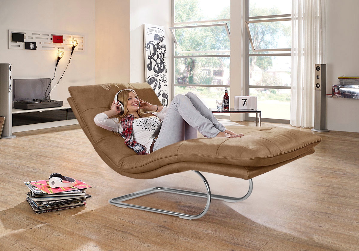W.SCHILLIG Relaxliege »daily dreams«, in Waffelkissen-Optik, wahlweise mit Motor, Freischwingergestell