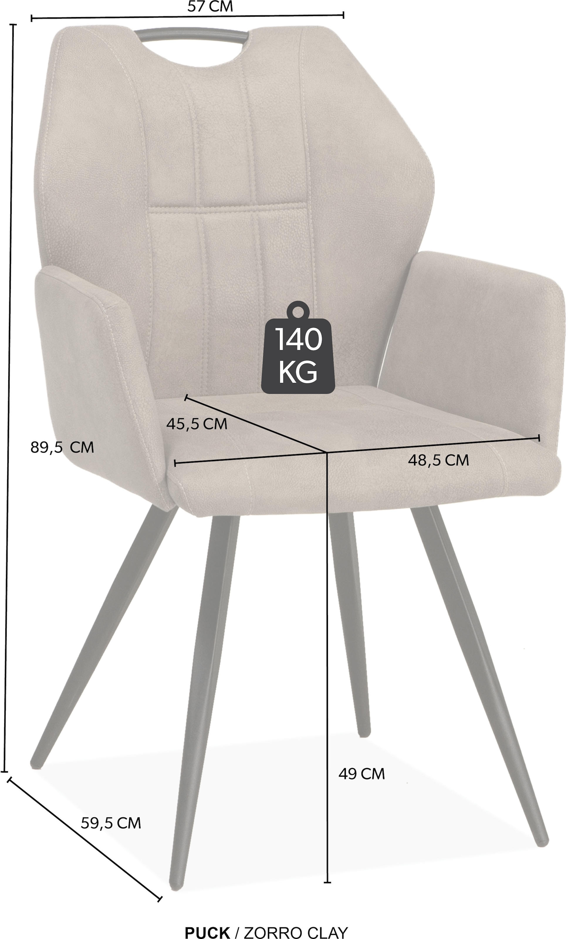 OMG Design Esszimmerstuhl »Puck« (Set) 1 Stk.Esszimmerstuhl, pflegeleichter Bezug