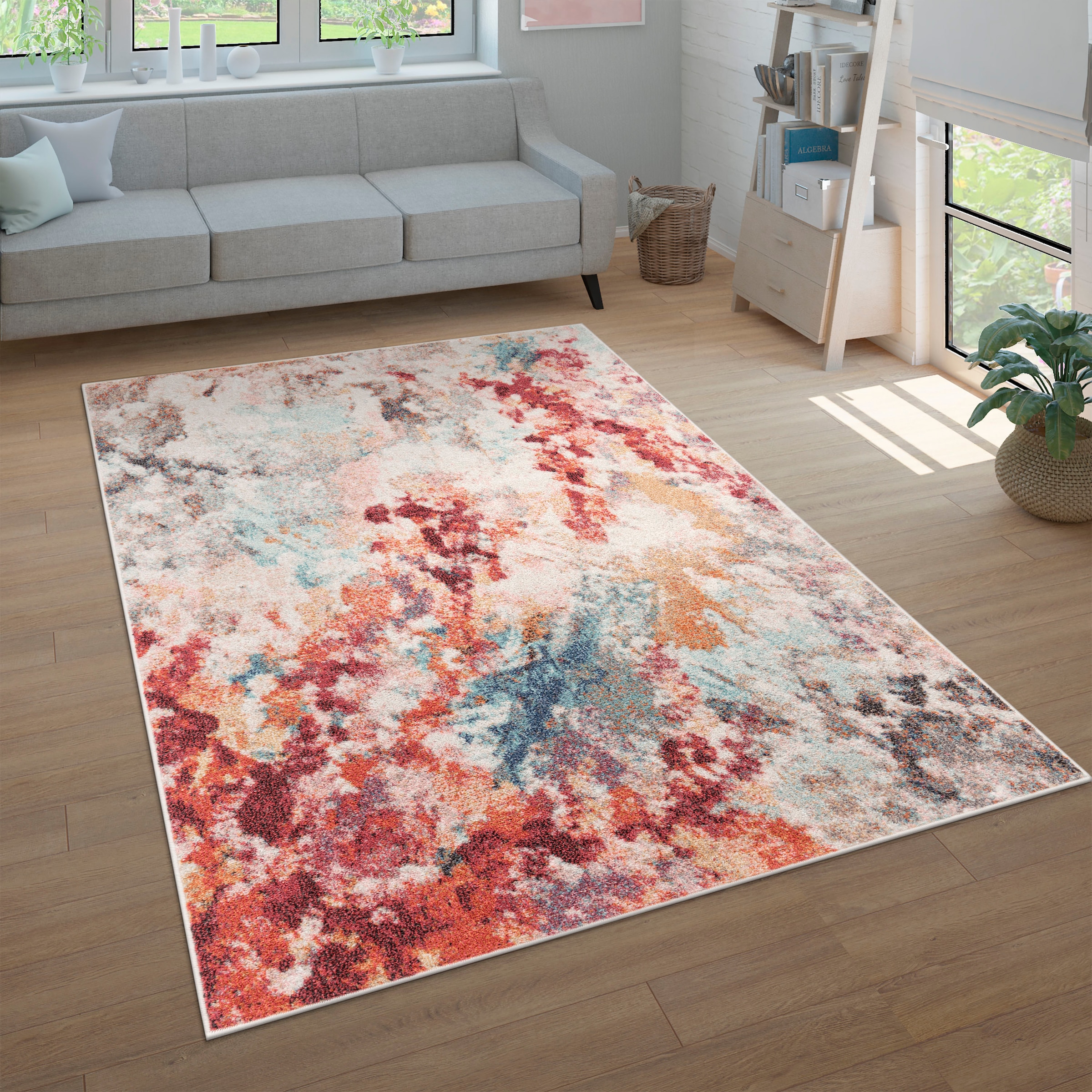 Paco Home Teppich »Ryan 932«, rechteckig, 12 mm Höhe, Kurzflor, modernes abstraktes Design, Wohnzimmer, Schlafzimmer