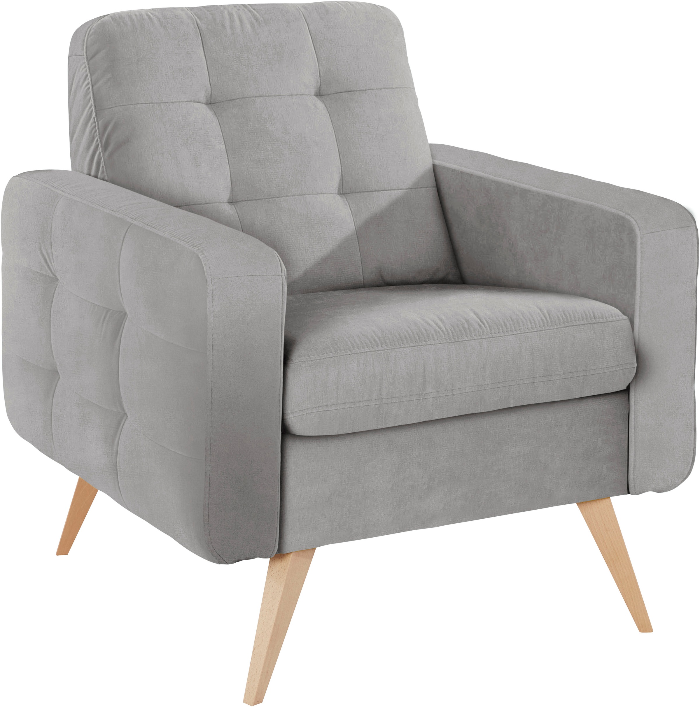 exxpo - sofa fashion Sessel »Nappa, Loungesessel, aktuelle Rückensteppung, günstig online kaufen