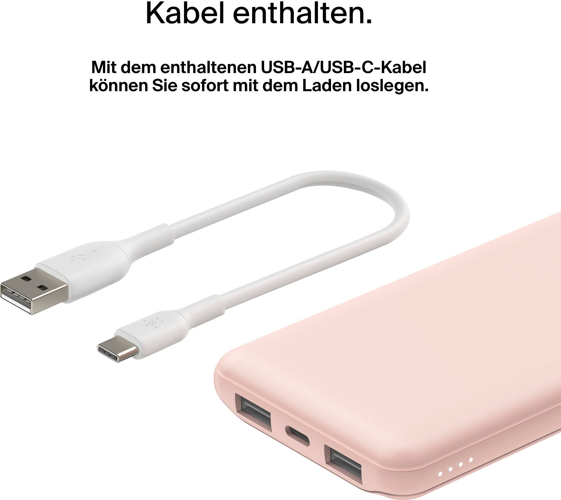 Belkin Powerbank »BoostCharge 10.000mAh Powerbank 15 Watt zum Laden von 3 Geräten«, 10000 mAh, 1x USB-C, 2x USB-A, Power für bis zu 40 Stunden