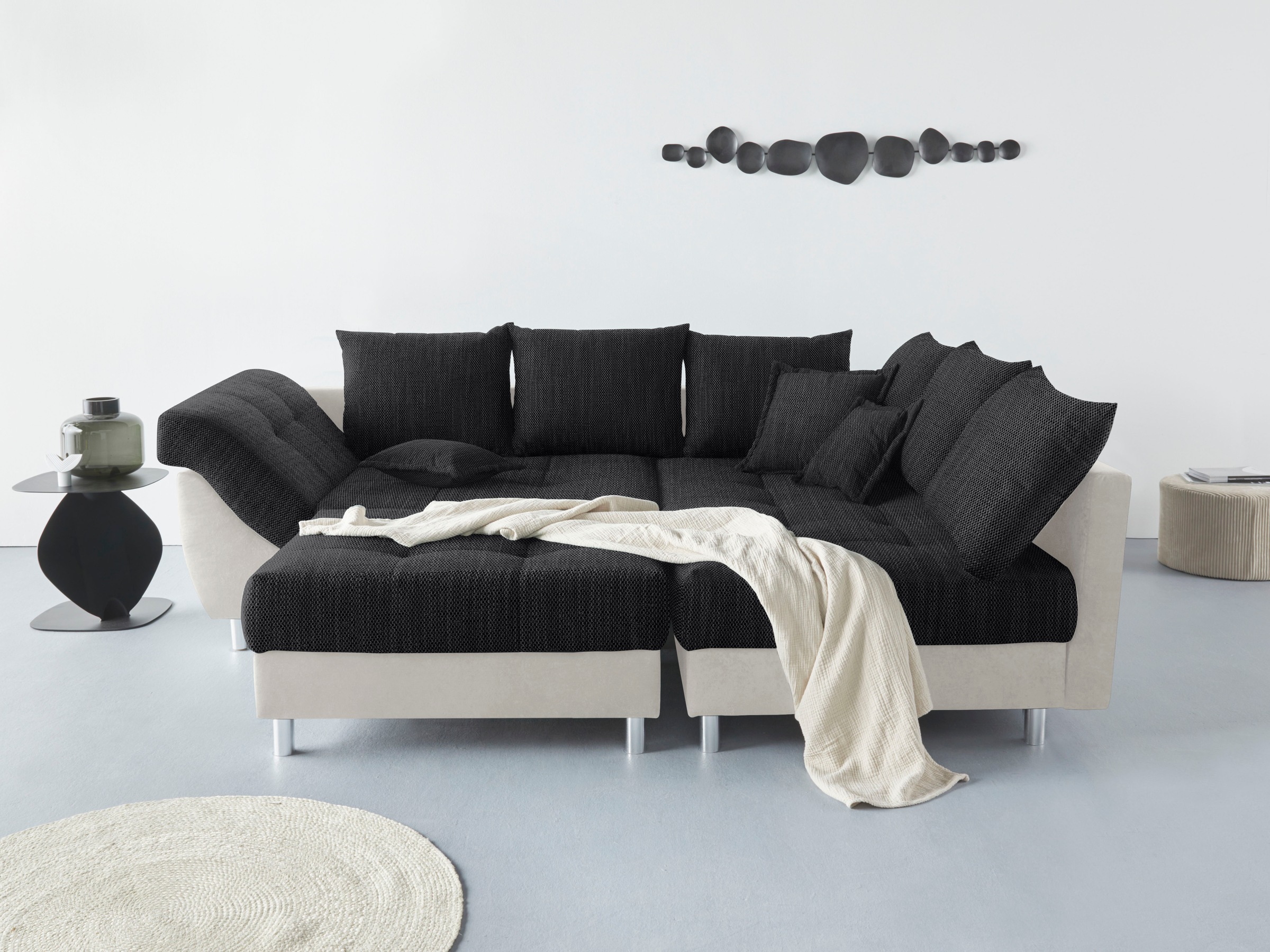 COLLECTION AB Ecksofa »(Spar-Set) Innsbruck L-Form und Hocker«, (Spar-Set), Ecksofa und Hocker, Recamiere links oder rechts montierbar