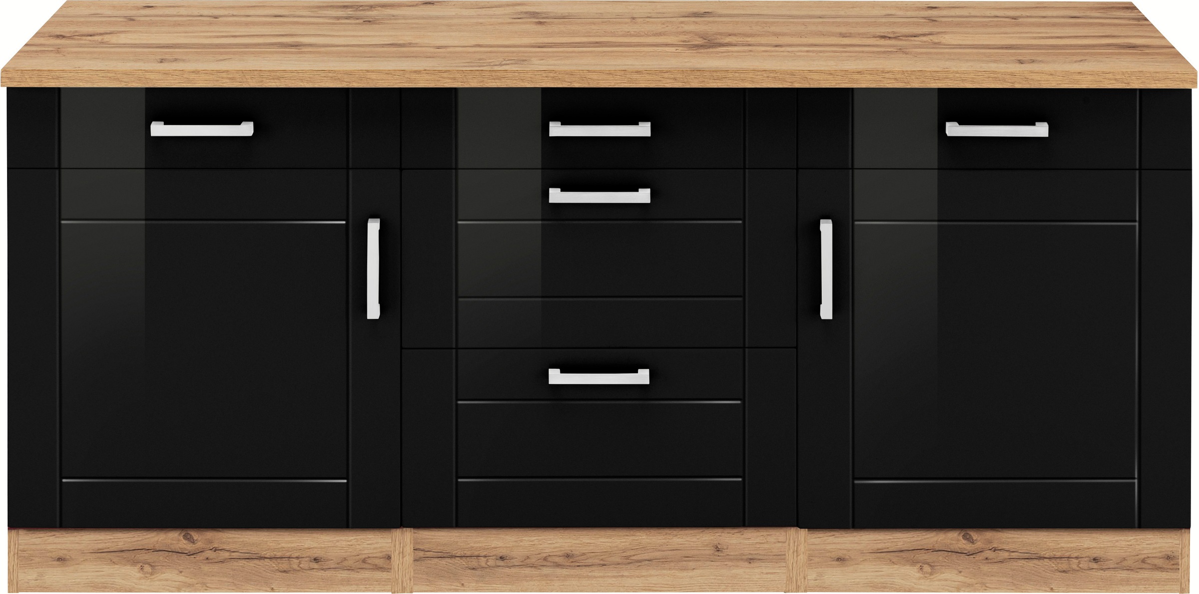 KOCHSTATION Unterschrank "KS-Tinnum", 180 cm breit, Metallgriffe, MDF Front günstig online kaufen
