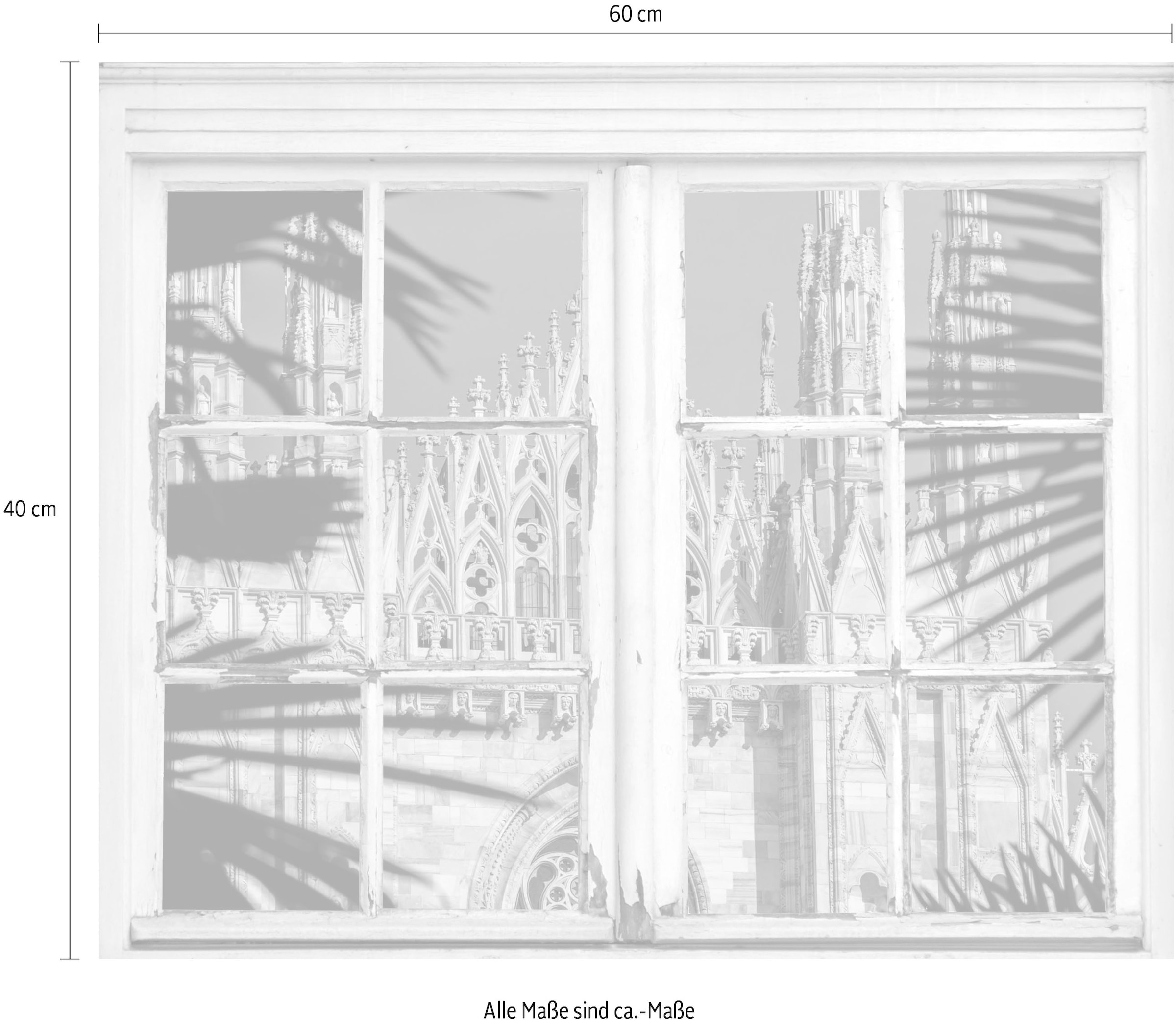 queence Wandsticker »Kathedrale«, Wandsticker, Wandbild, selbstklebend, 3D, Fenster