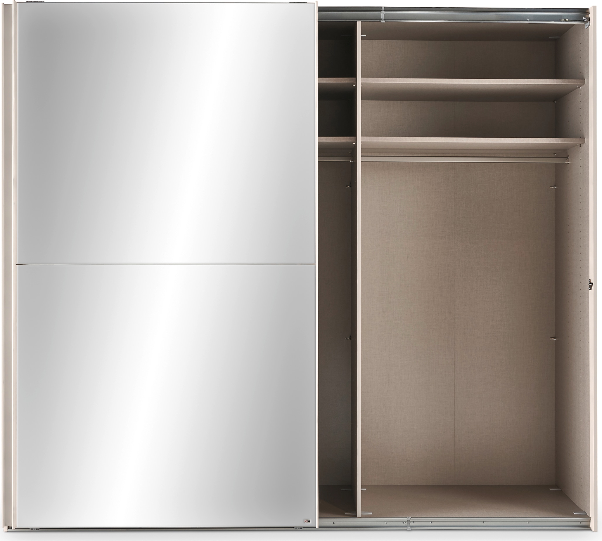 set one by Musterring Schwebetürenschrank »Henderson«, mit Spiegel, inkl. Fachböden und Kleiderstangen