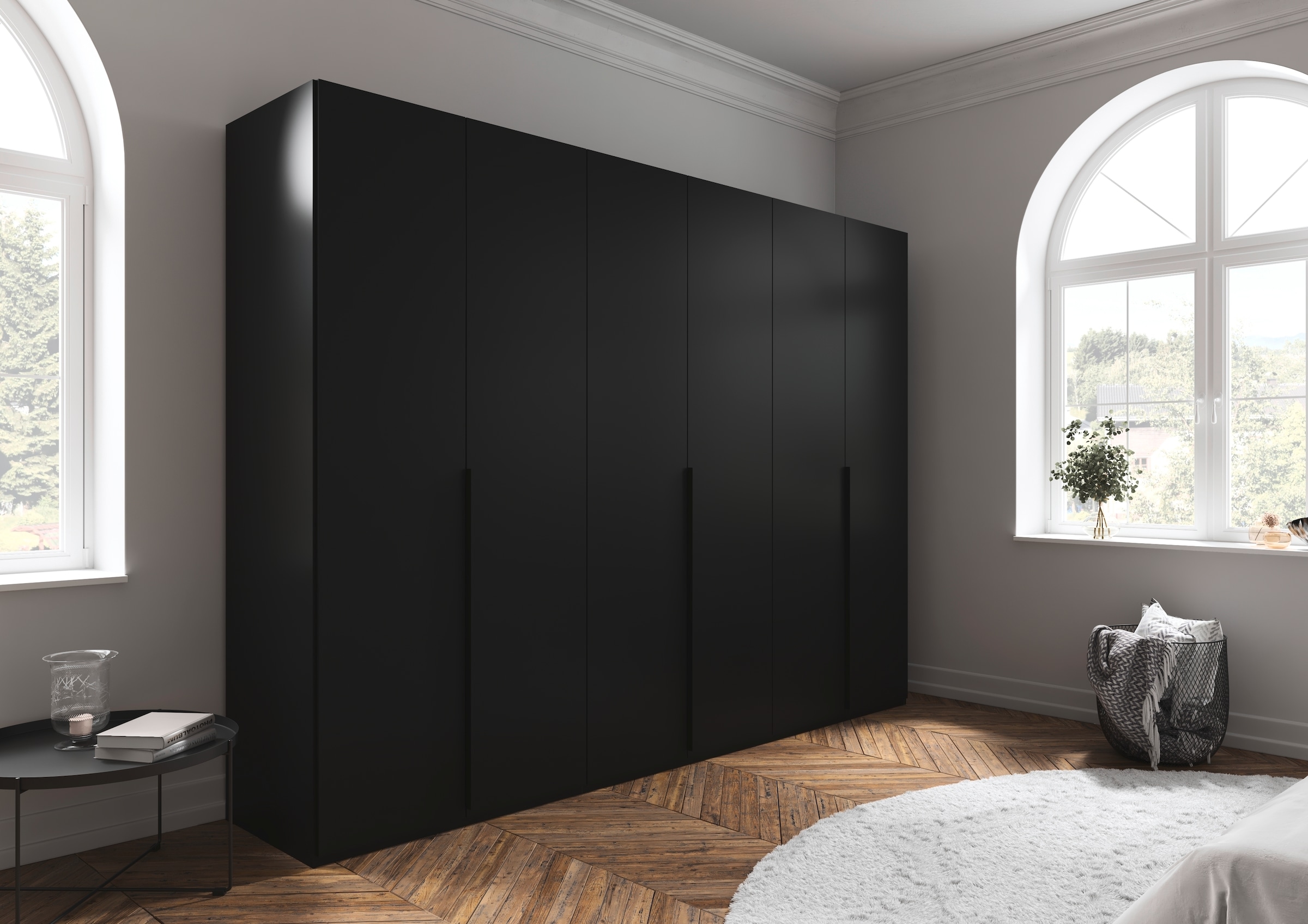 LeGer Home by Lena Gercke Kleiderschrank »Schrank Garderobe Ankleide Schlafzimmer Flur SERINA Eyecatcher«, (in 3 verschiedenen Ausstattungen BASIC/CLASSIC/PREMIUM), in 6 Breiten (101 - 401 cm) mit Front Glas oder Dekor MADE IN GERMANY