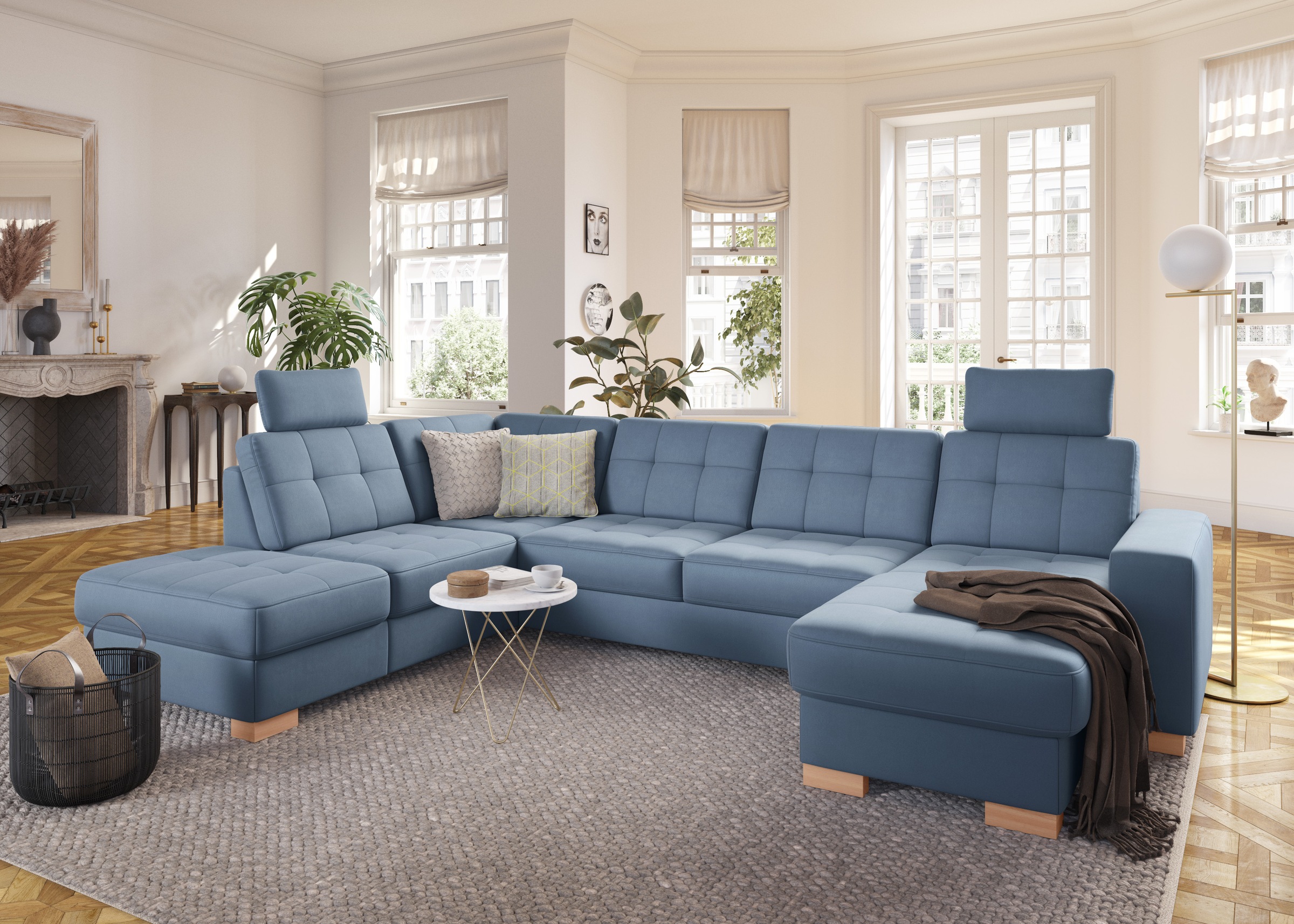 sit&more Wohnlandschaft »Quincy U-Form«, wahlweise mit Bettfunktion und Bettkasten