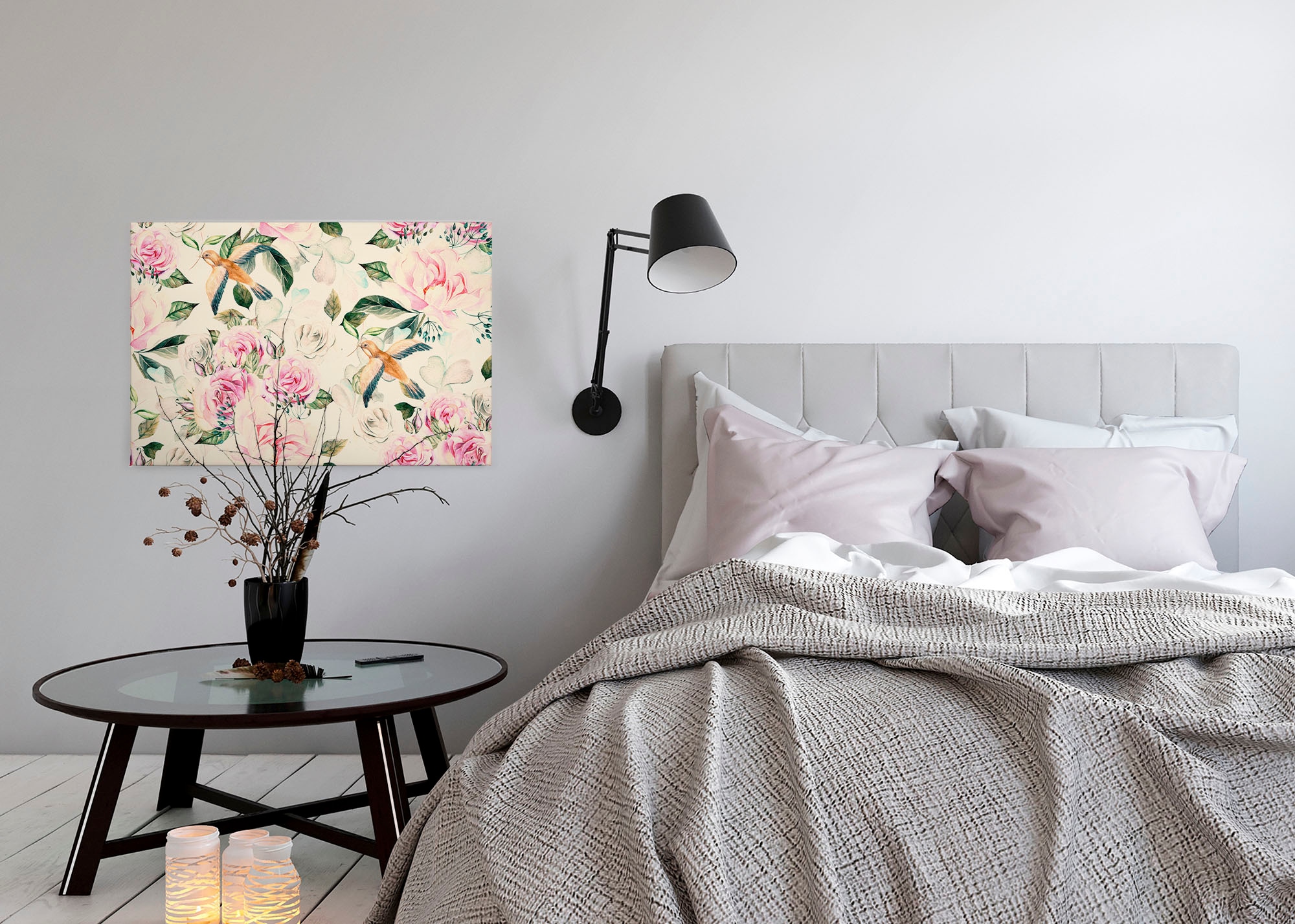 A.S. Création Leinwandbild »Paradise«, Kunst-Blumen-Kinder, (1 St.), Landhaus Keilrahmen Blumen Rosen Blümchen Leinwand-Bild Wohnzimmer