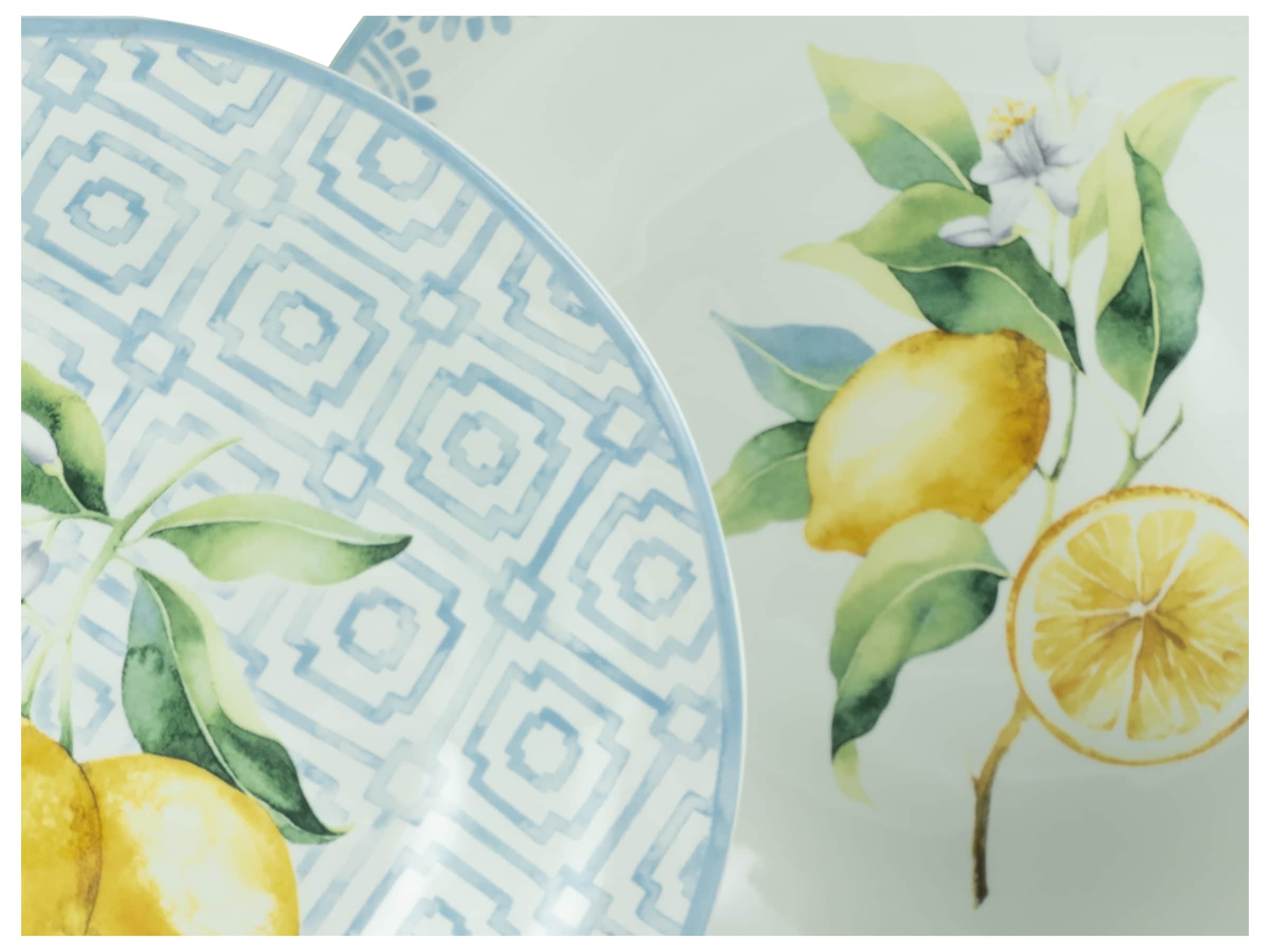 CreaTable Teller-Set »Lemoncello, Tellerset 12-tlg«, (Set, 12 tlg.), Handgemalte italienische Keramik