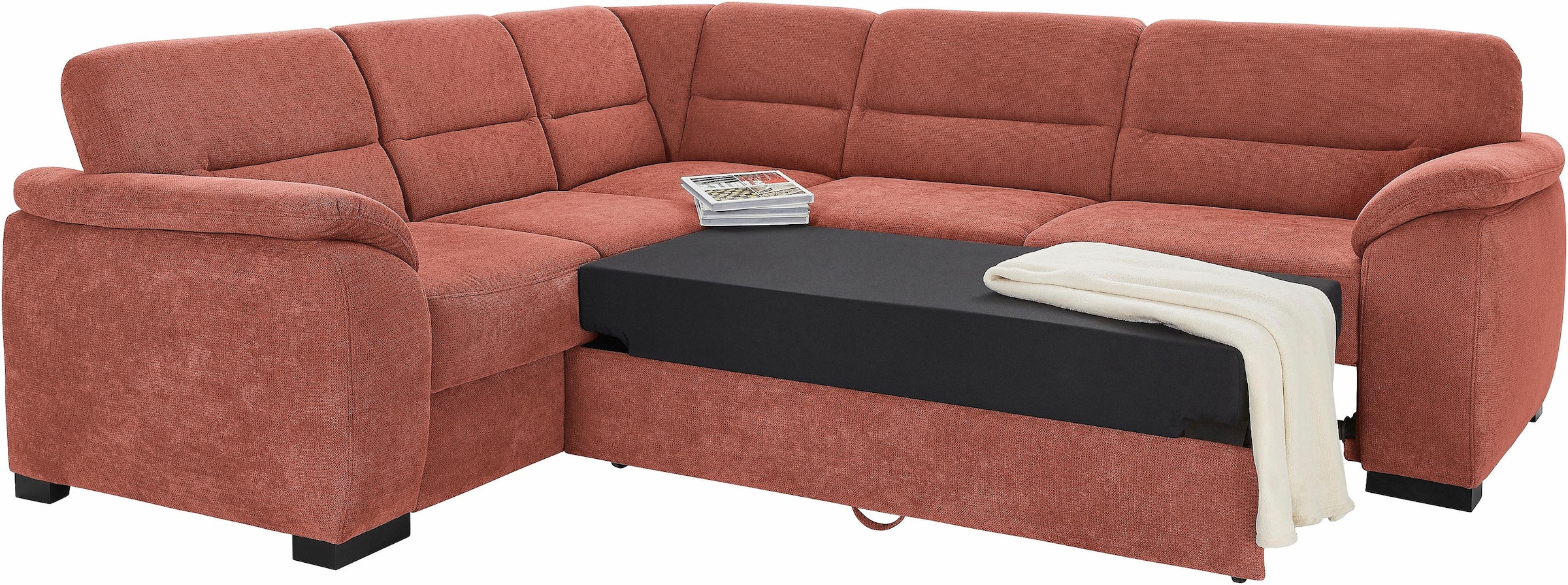 sit&more Ecksofa »Montego L-Form«, wahlweise mit Bettfunktion und Schubkasten
