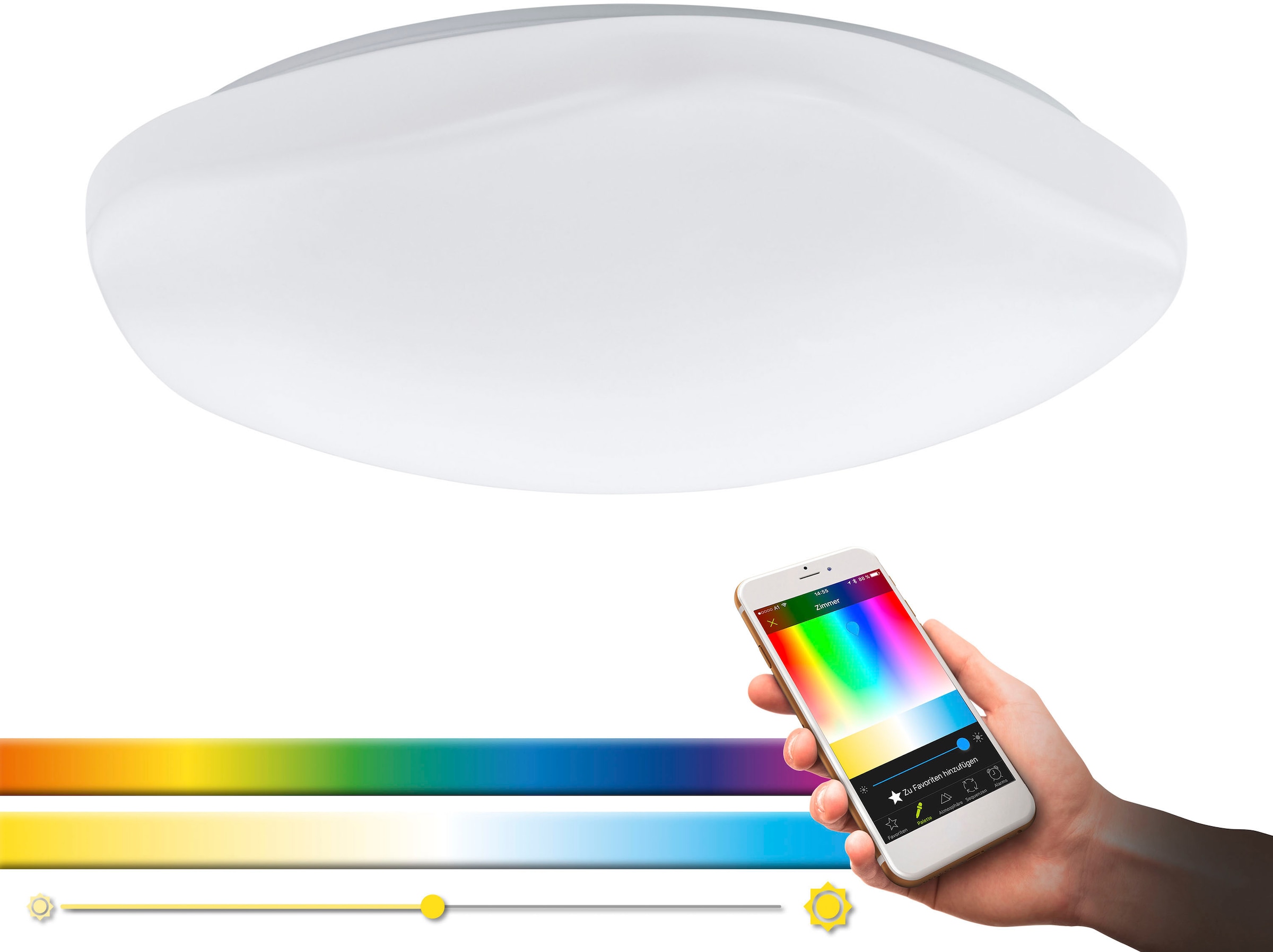 Home bestellen flammig-flammig, Ø60cm, und dimmbar, Deckenleuchte Smart EGLO auf 1 Weißtöne »TOTARI-C«, Farben Raten Deckenlampe einstellbar