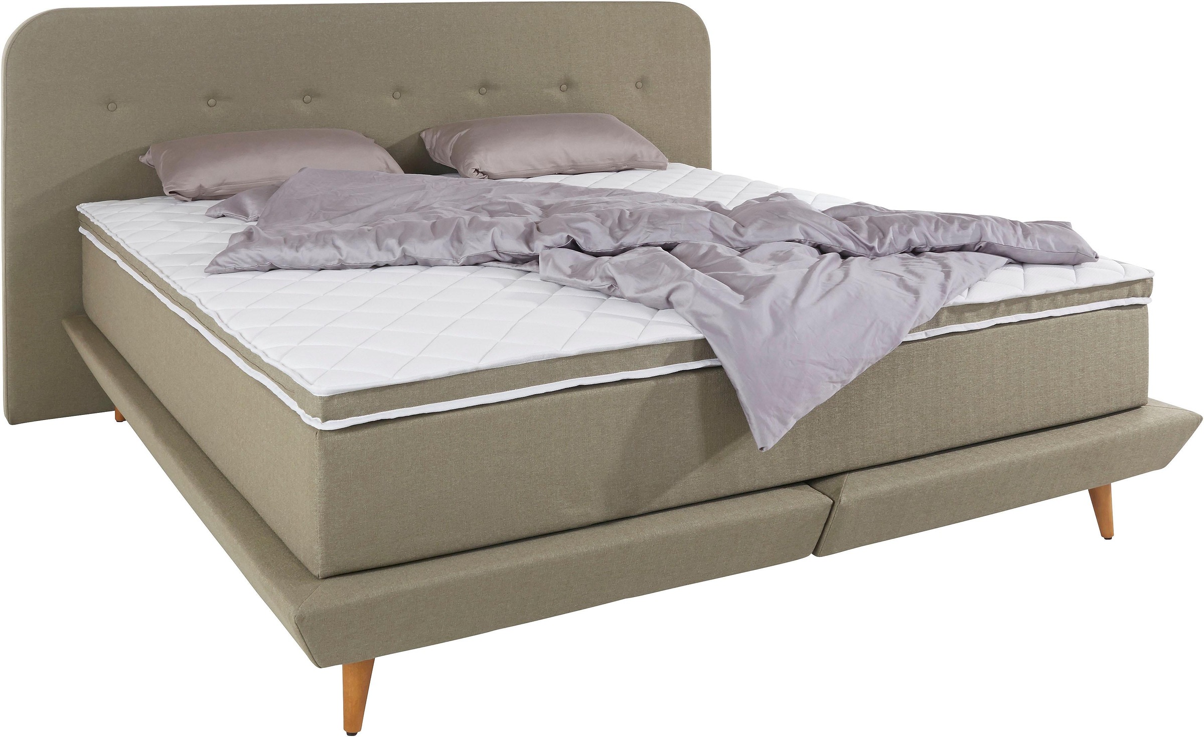 andas Boxspringbett »Premium«, Steppung mit Knopfheftung, inkl. Topper
