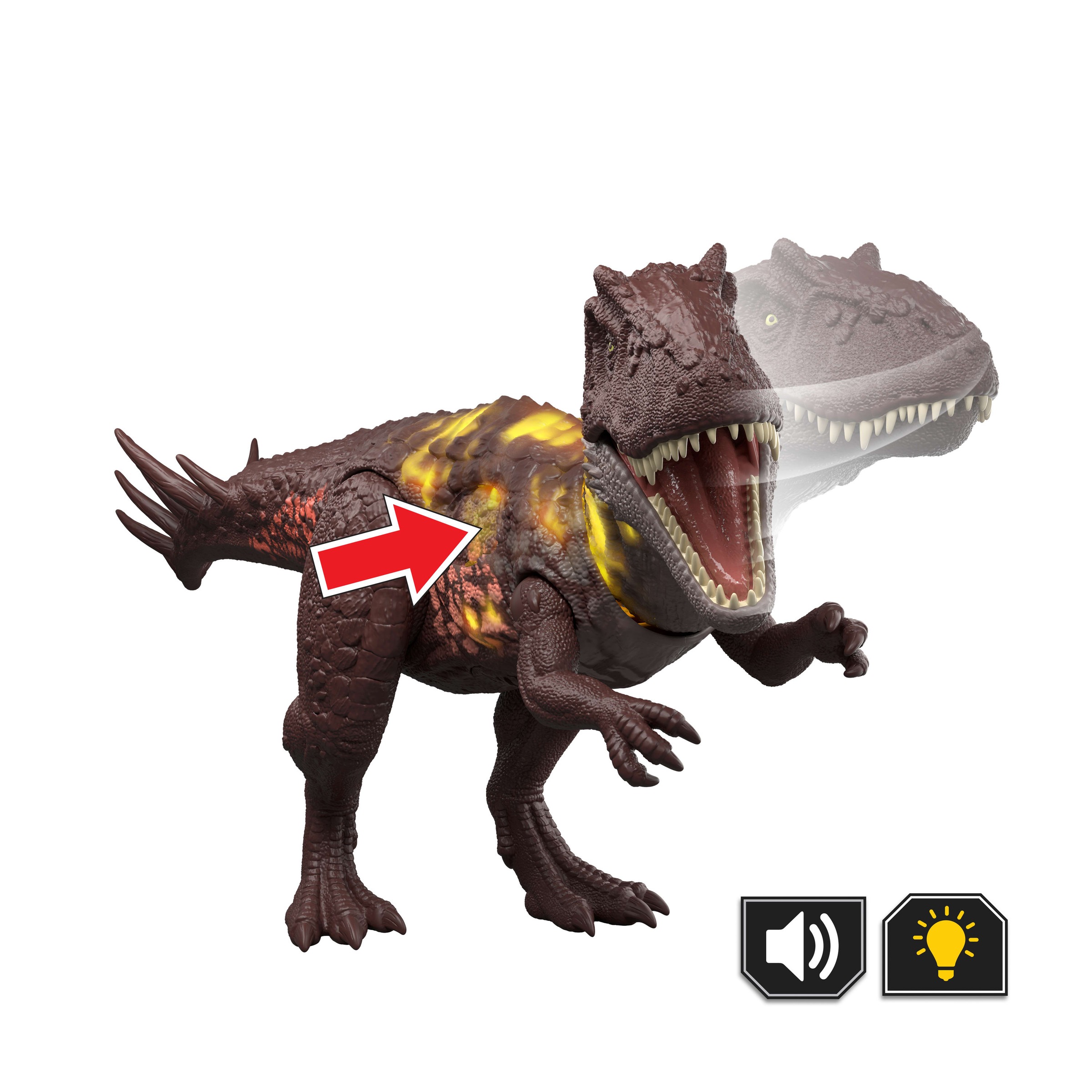 Mattel® Actionfigur »Jurassic World Wild Roar - Metricanthosaurus« mit Licht und Sound