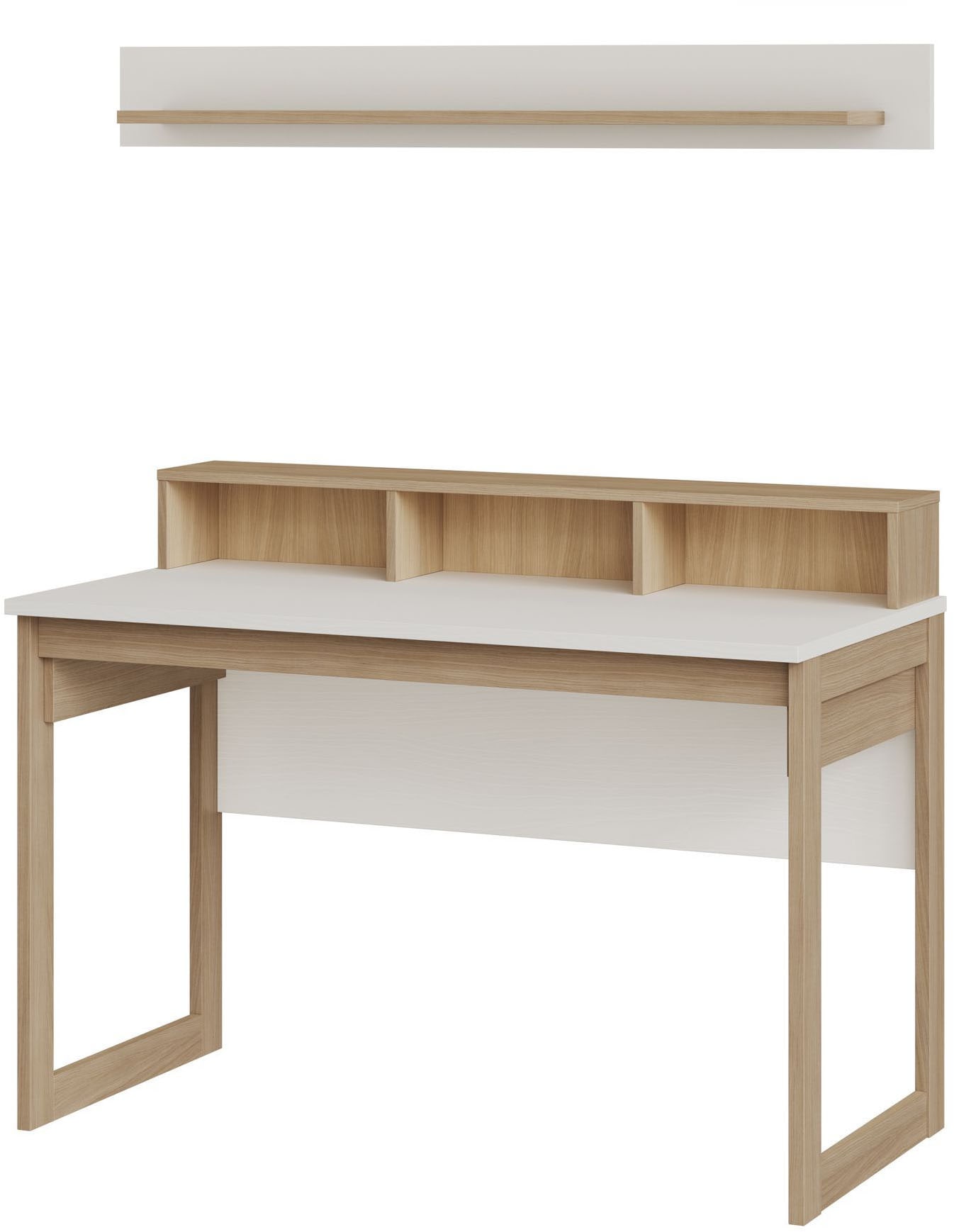 Home affaire Büromöbel-Set »Stranda im Scandi-Style, Home Office, Büro in zwei Farben verfügbar« 2 Stk. tlg. enthält Schreibtisch und Wandboard
