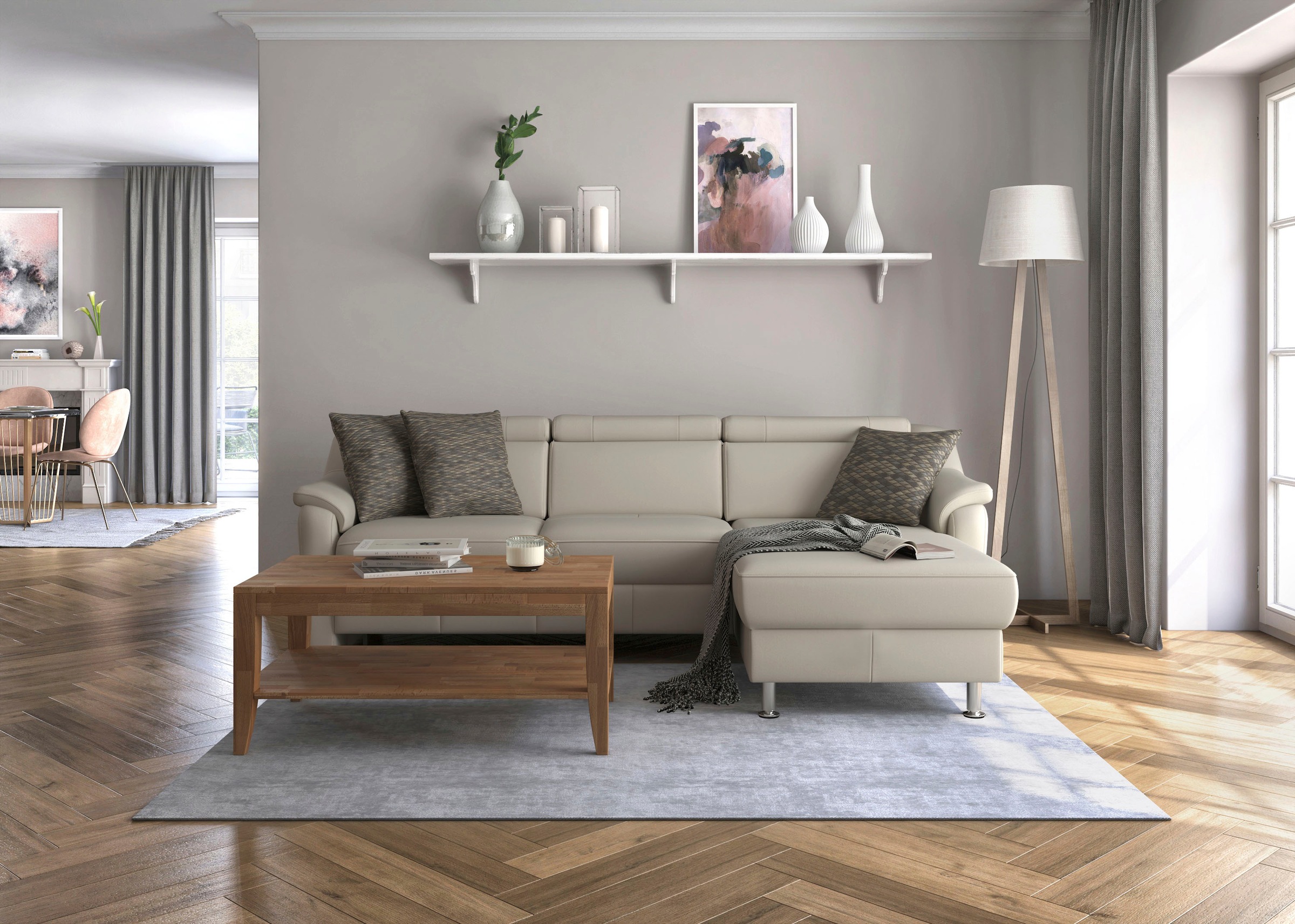 sit&more Ecksofa »Freetown L-Form«, inklusive Kopfteilverstellung und komfortablem Federkern