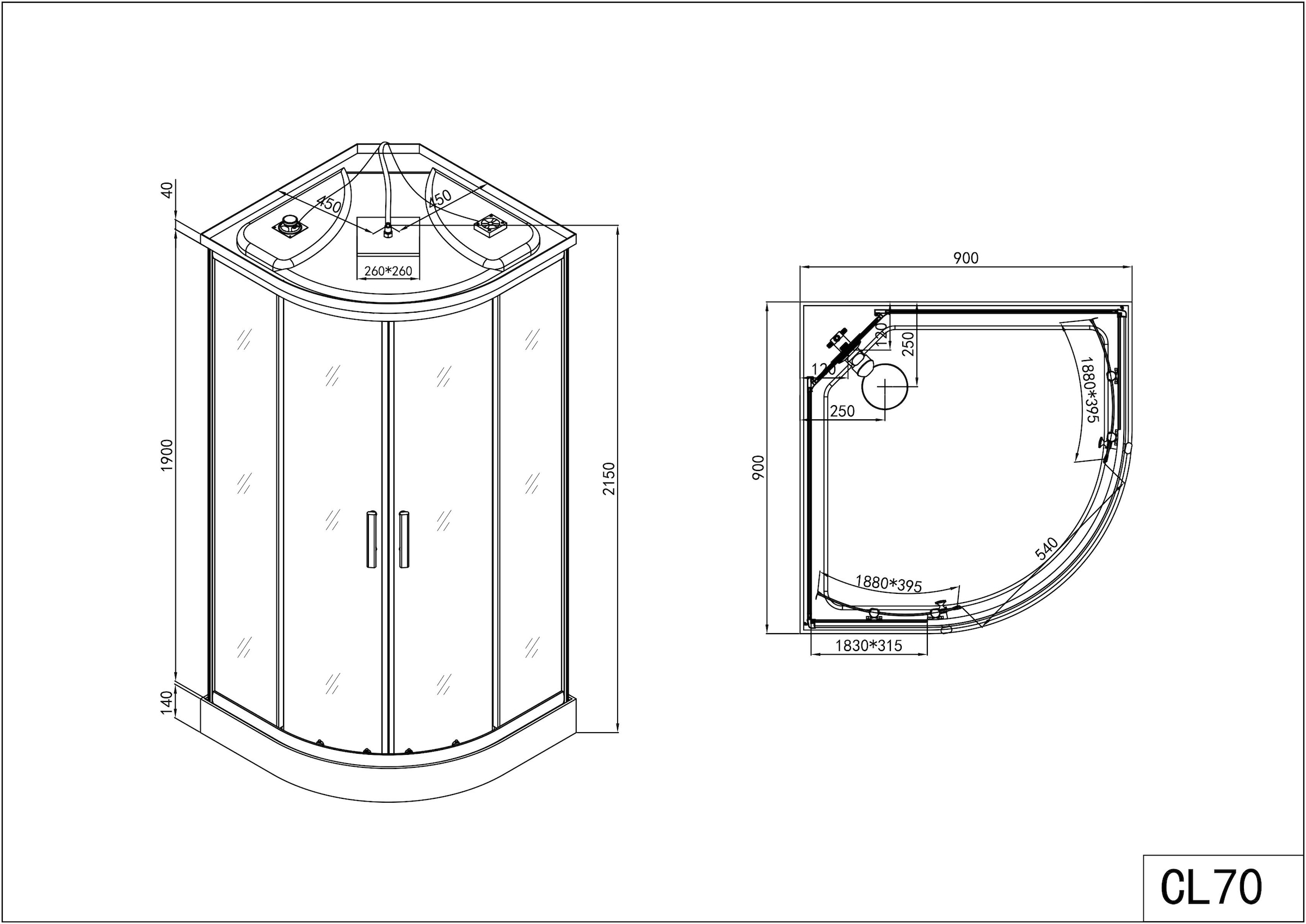 Sanotechnik Komplettdusche »Trend 1« 1 Stk. tlg. mit Beleuchtung