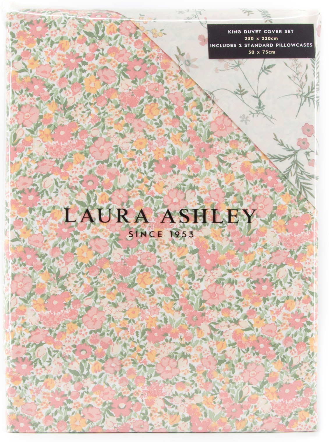 LAURA ASHLEY Wendebettwäsche »Loveston, aus Baumwoll Satin,« 3 tlg. tlg. mit floralem Muster, 3teilig, inkl 2 Kissenbezüge