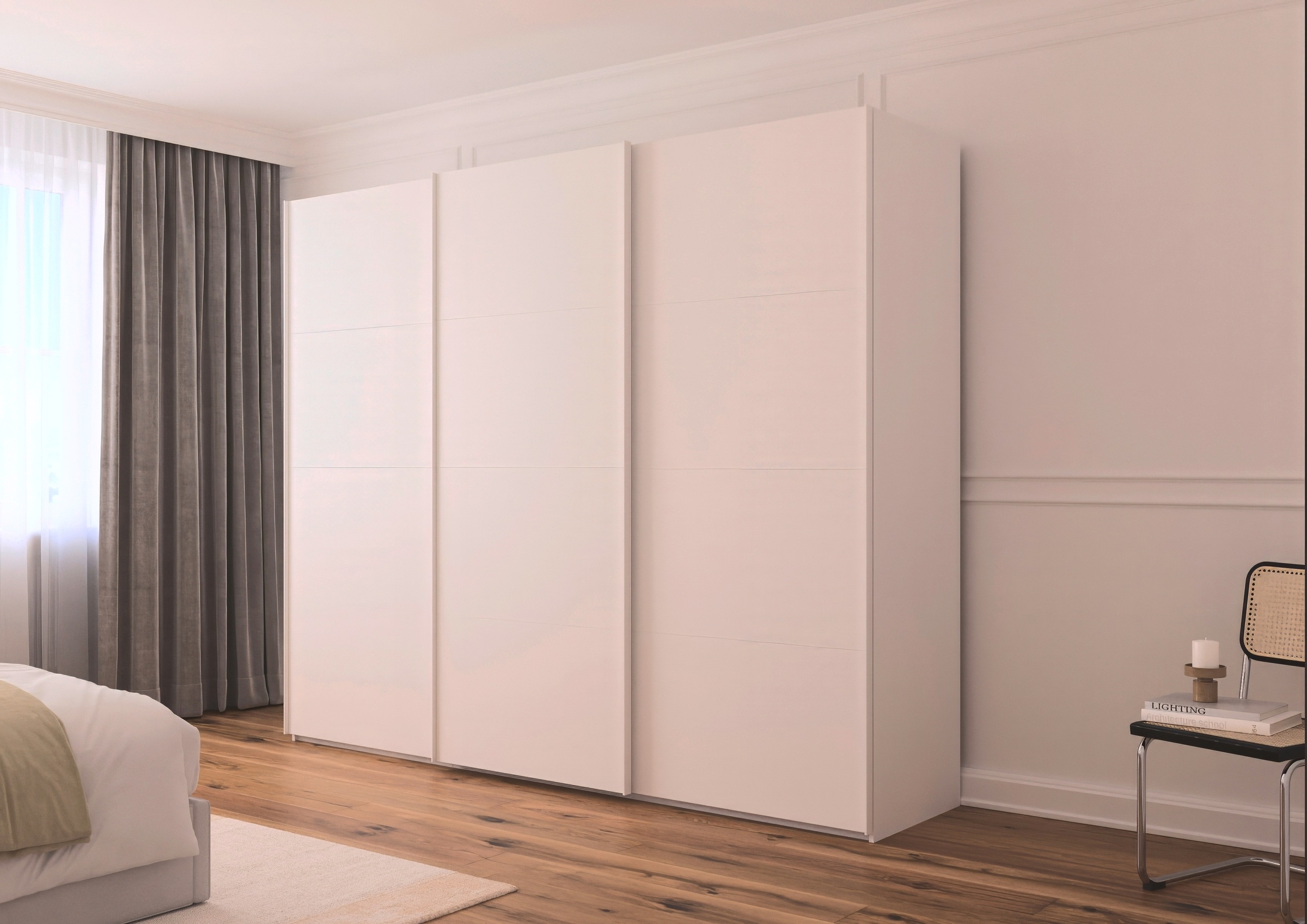 rauch Schwebetürenschrank »Kleiderschrank Schrank Garderobe Schlafzimmerschrank SCALE-FYRA«, edle viergeteilte Türen viele Farben und Griff-Farben MADE IN GERMANY