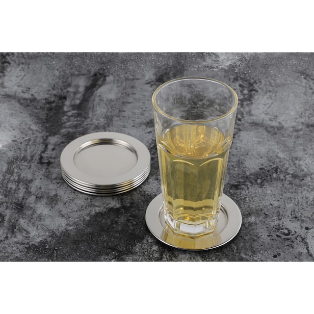 ECHTWERK Glasuntersetzer, (Set, 6 tlg.), Getränke-Untersetzer aus Edelstahl,  Untersetzer rund, Ø ca. 8 cm online kaufen