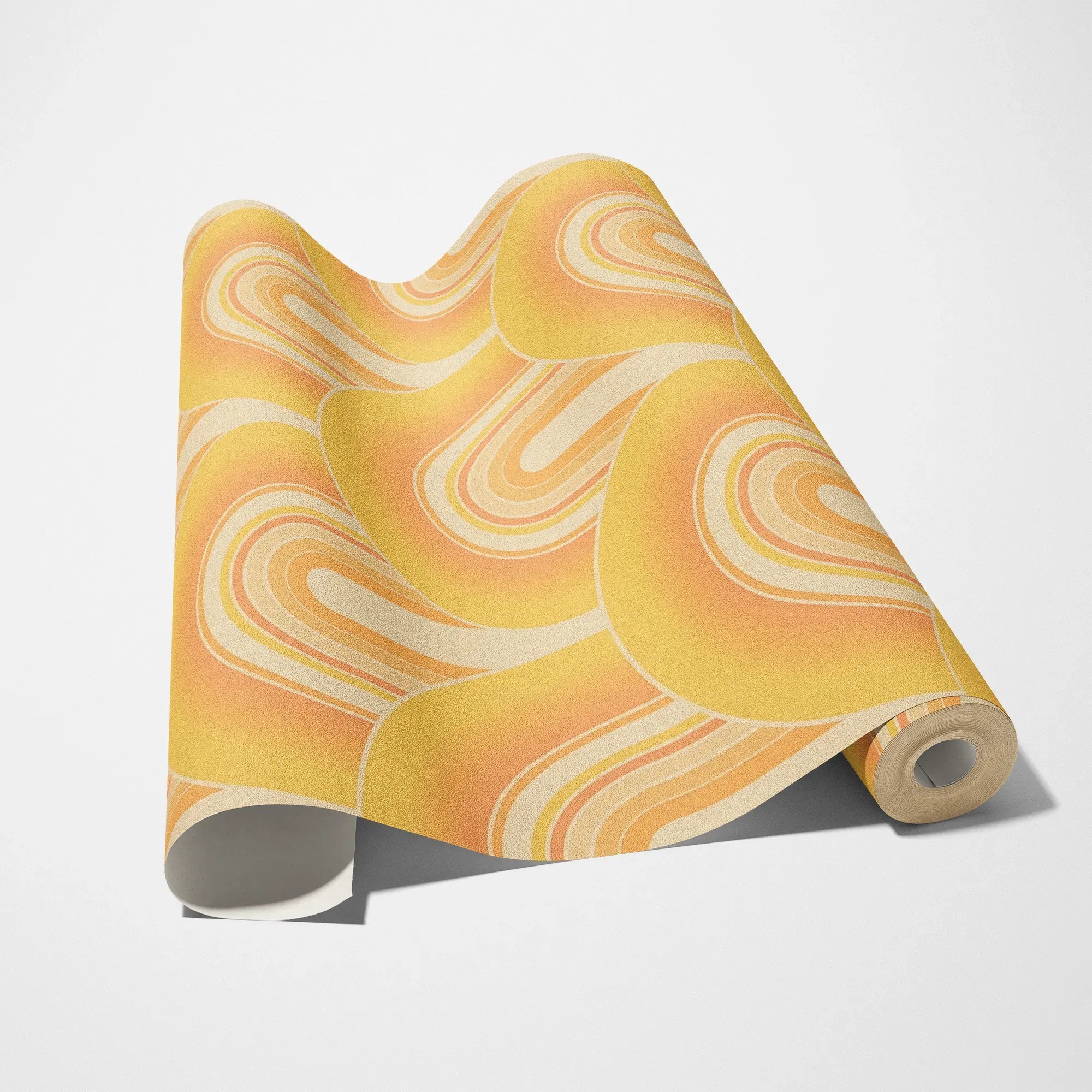 A.S. Création Vliestapete »Retro-Grafik« Retro leicht strukturiert Vliestapete Retro Art-Déco 3D-Grafik, Creme, Gelb und Orange