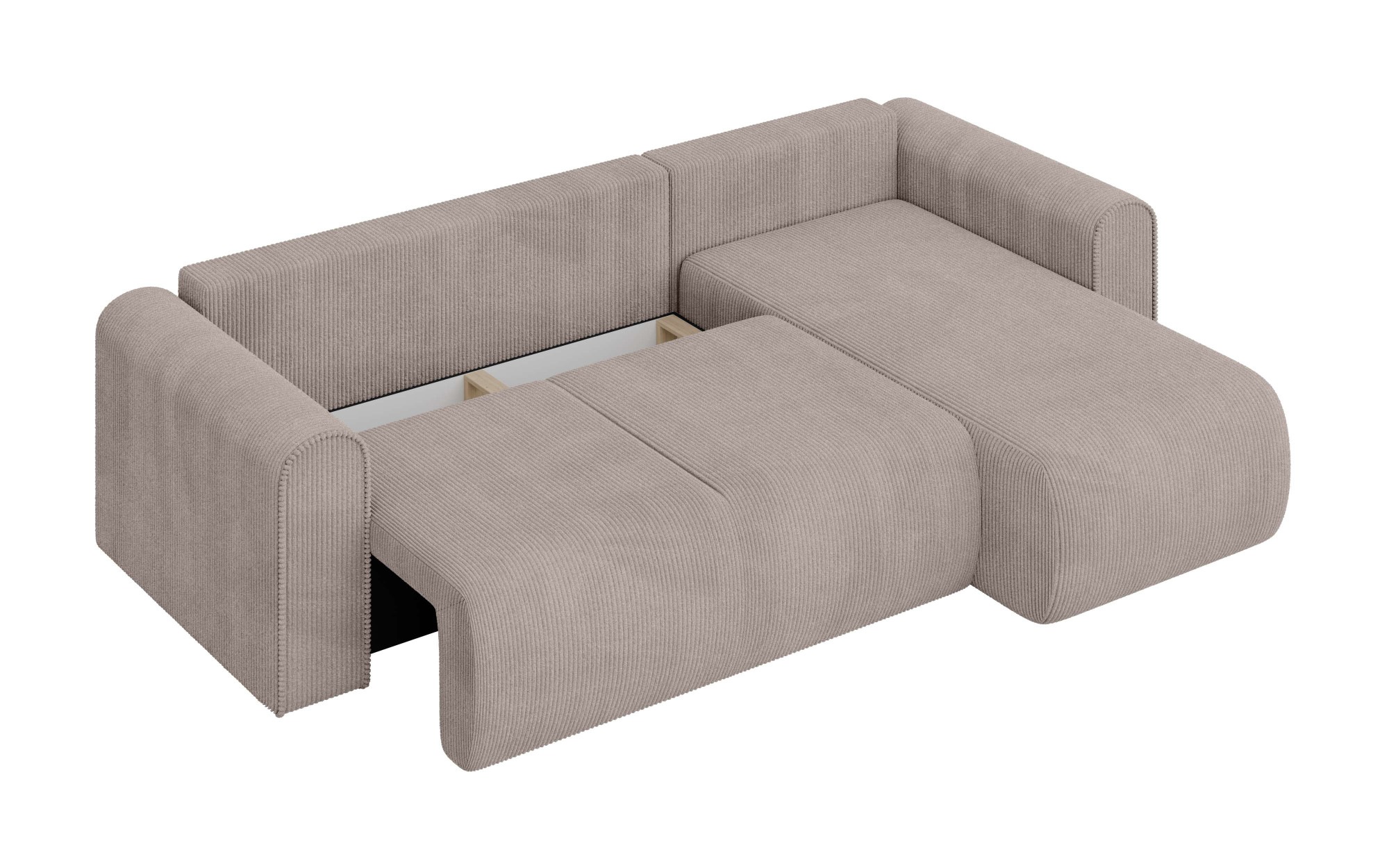 INOSIGN Ecksofa »Zacharia wahlweise Schlafsofa mit Bettkasten, B/T/H 250/166/86 cm«, L-Form mit Wellenunterfederung, Recamiere beidseitig montierbar