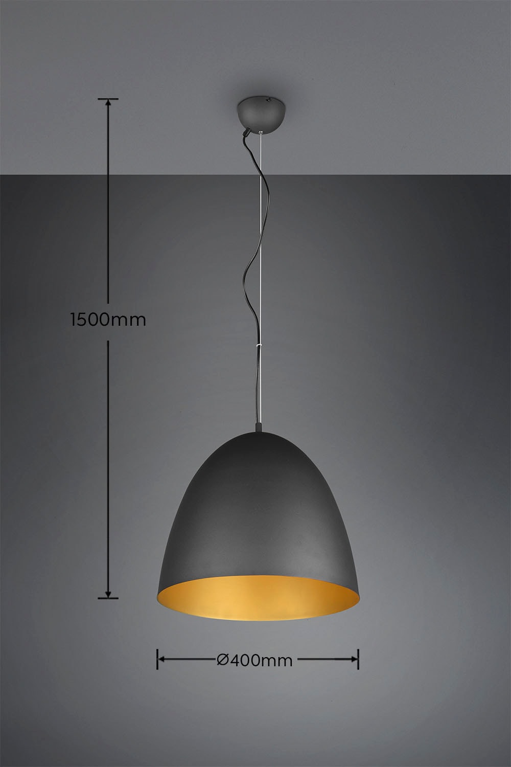 TRIO Leuchten Pendelleuchte »Tilda«, 1 flammig, Leuchtmittel E27 | ohne Leuchtmittel, elegante Hängelampe, max 150cm höhenverstellbar, exkl 1xE27 max 40W