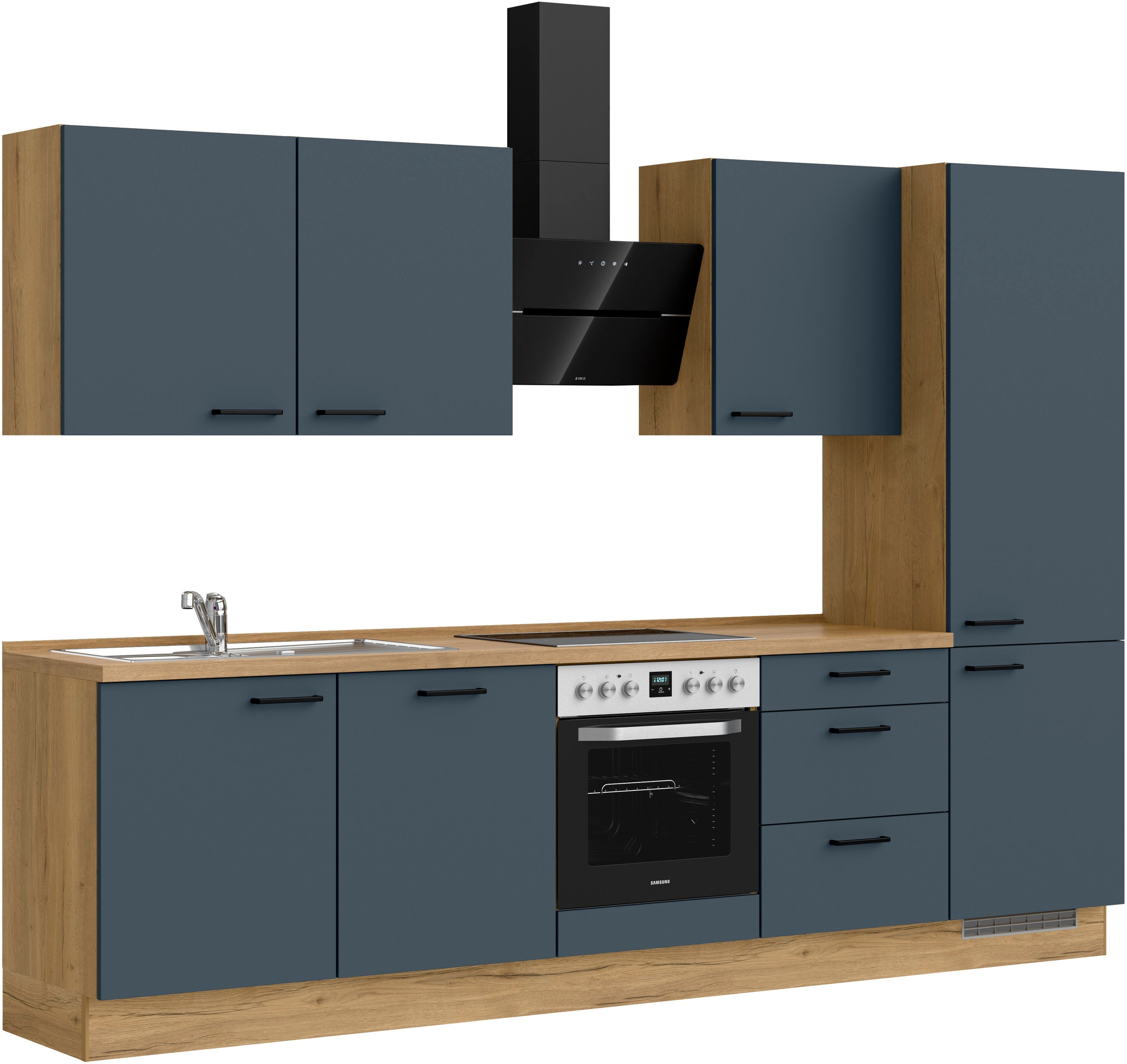 nobilia® Küchenzeile »"Easytouch II"«, vormontiert, Ausrichtung wählbar, Breite 300 cm, wahlw. mit E-Geräten